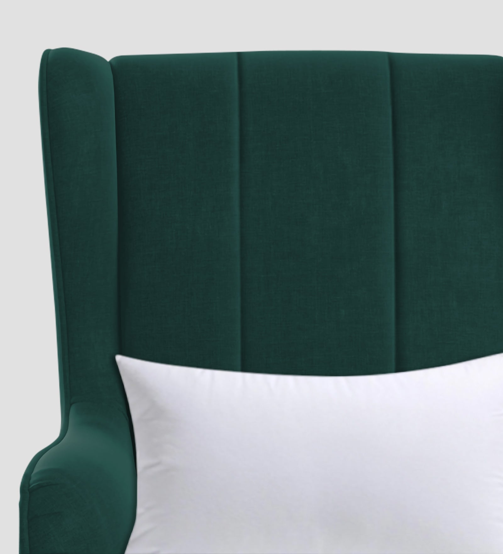 Niya Velvet Wing Chair In Pine Green Colour - Febonic Living