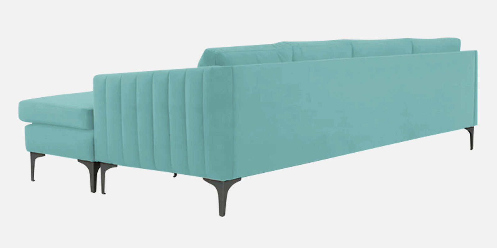 Haru Fabric LHS Sectional Sofa (3+Lounger) In Barmunda Aqua Colour - Febonic Living