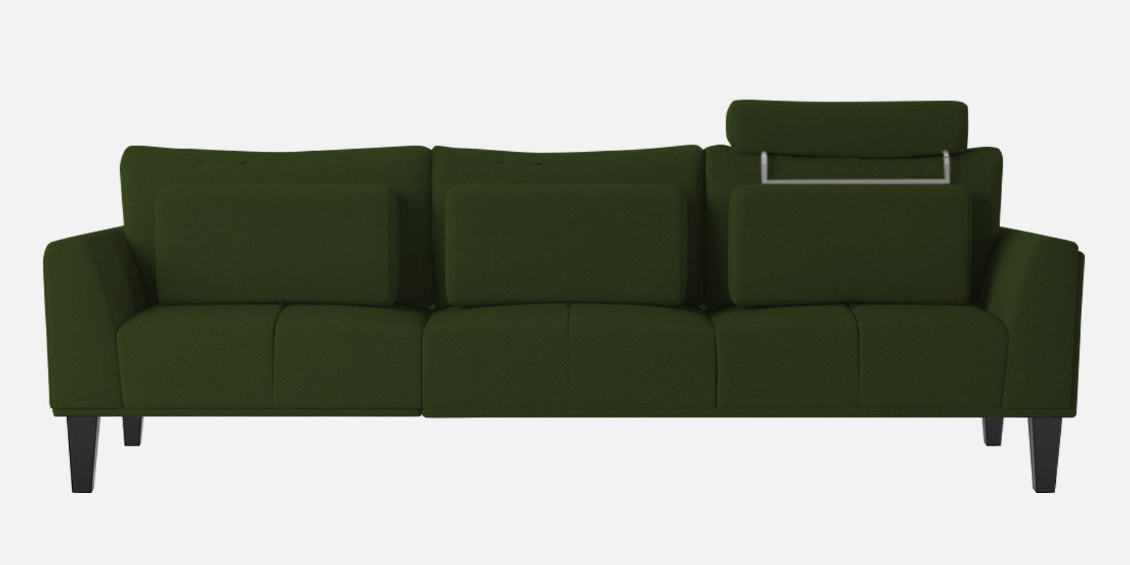 Como Fabric LHS Sectional Sofa (3+Lounger) In Olive Green Colour - Febonic Living