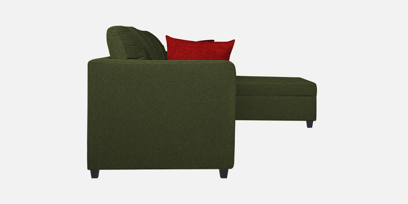 Nebula Fabric LHS Sectional Sofa (3+Lounger) In Olive Green Colour - Febonic Living