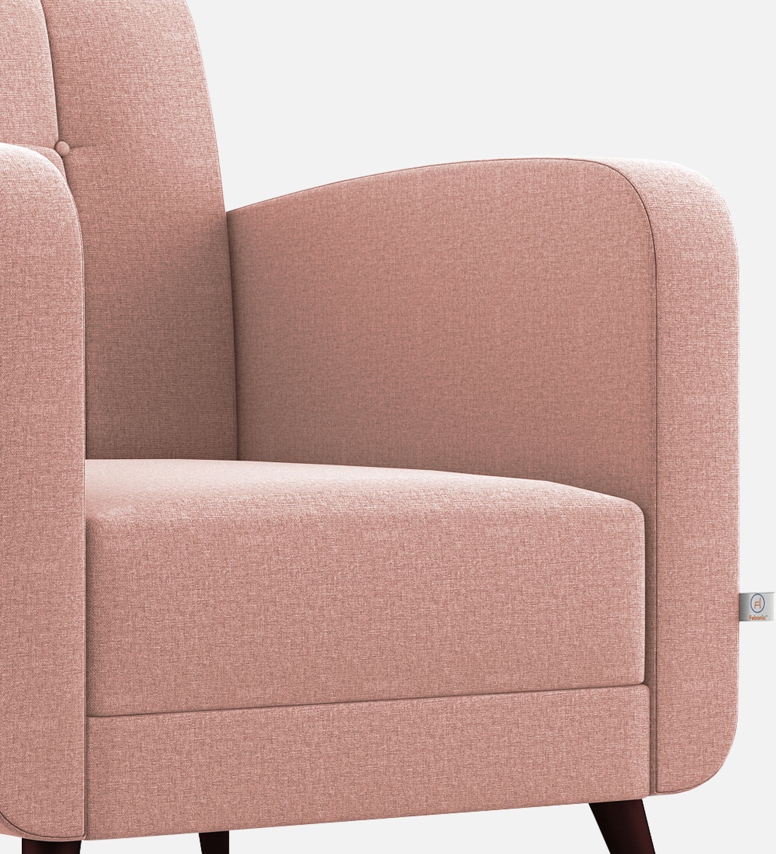 Wiki Velvet 1 Seater Sofa In Blush Pink Colour - Febonic Living