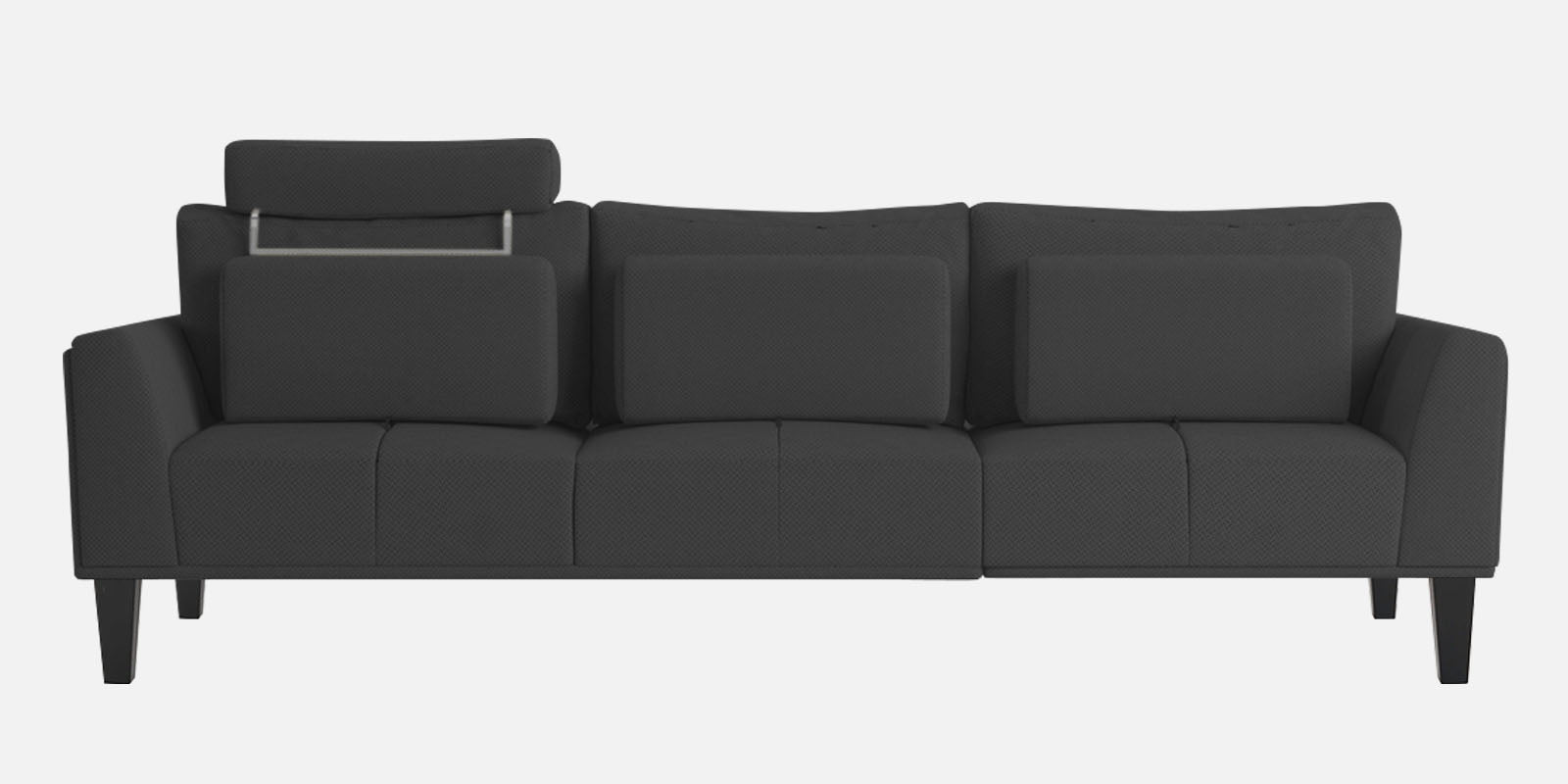 Como Fabric RHS Sectional Sofa (3+Lounger) In Charcoal Grey Colour - Febonic Living