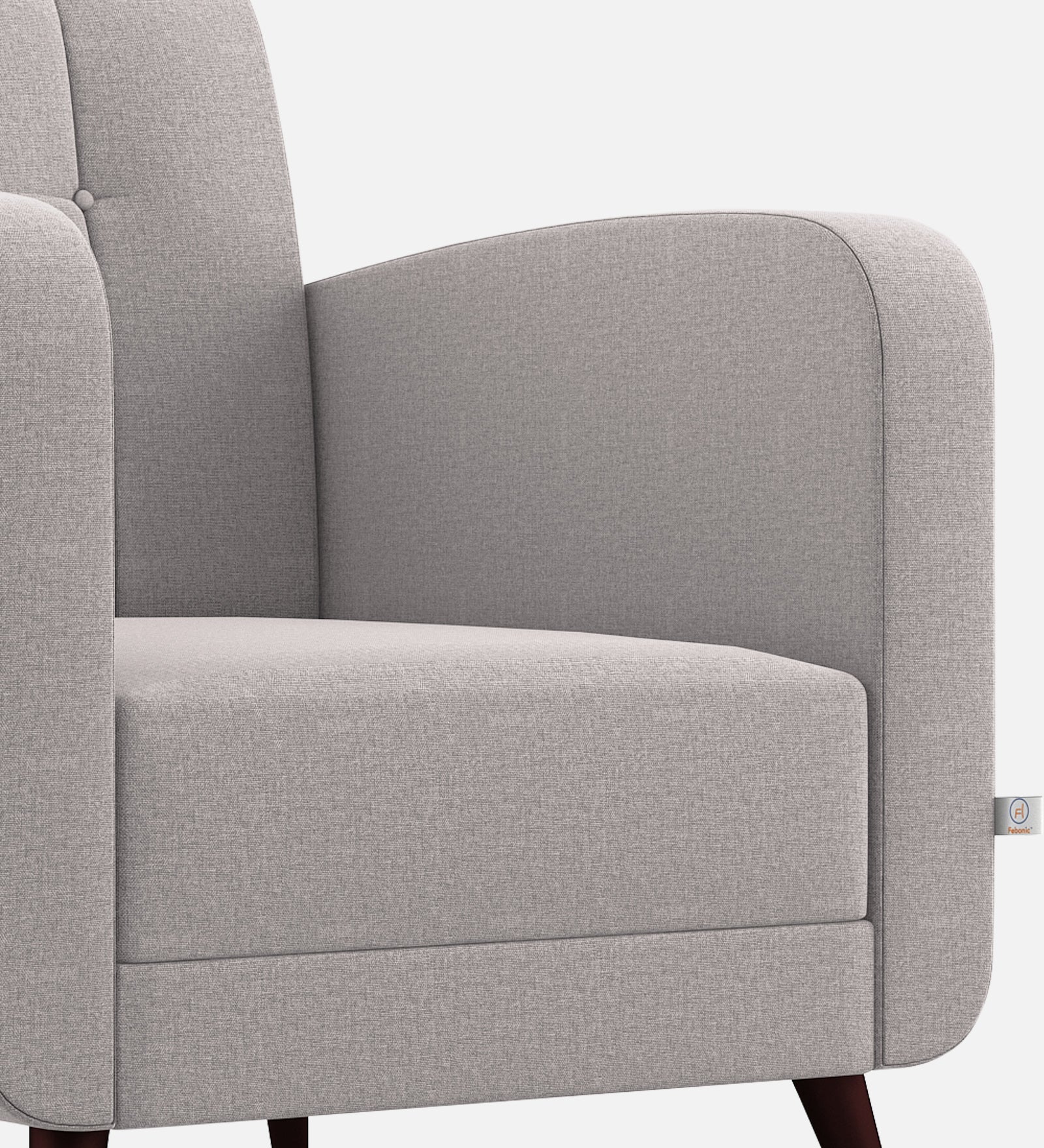 Wiki Velvet 1 Seater Sofa In Pearl Grey Colour - Febonic Living