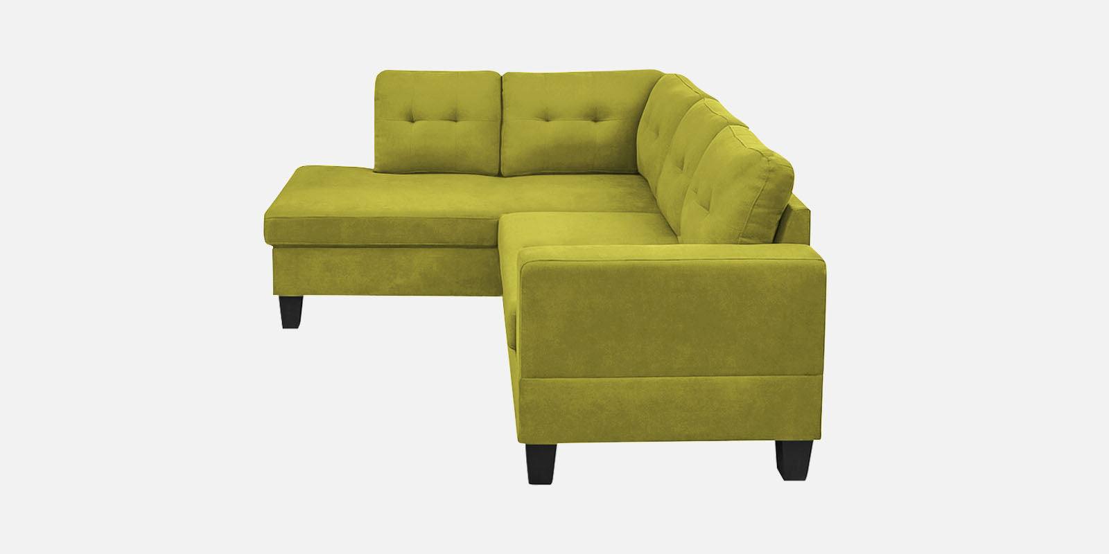 Thomas Fabric RHS Sectional Sofa (2+Lounger) In Parrot Green Colour - Febonic Living