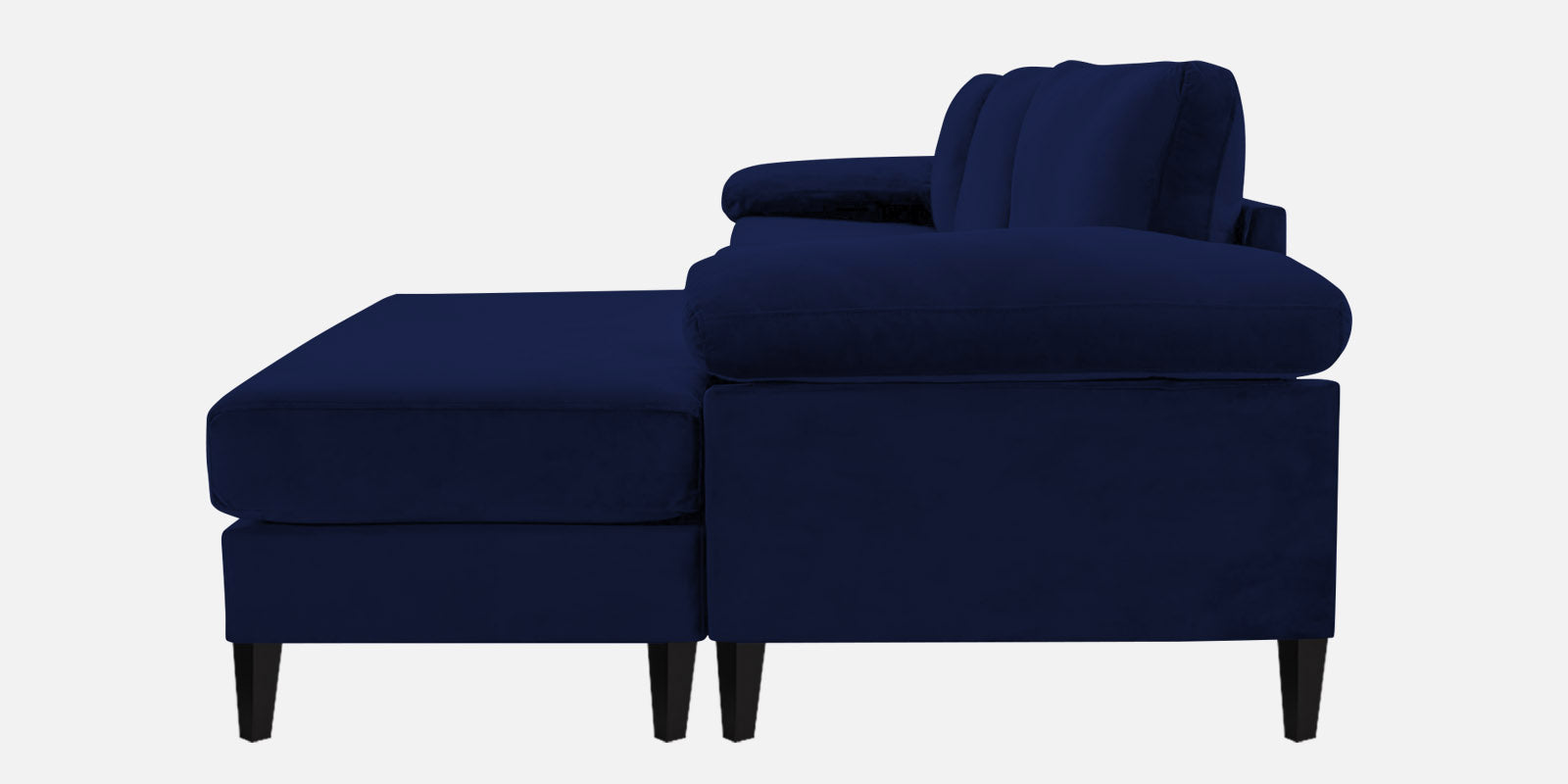 Vegas Velvet LHS Sectional Sofa (3+Lounger) In Imperial Blue Colour - Febonic Living