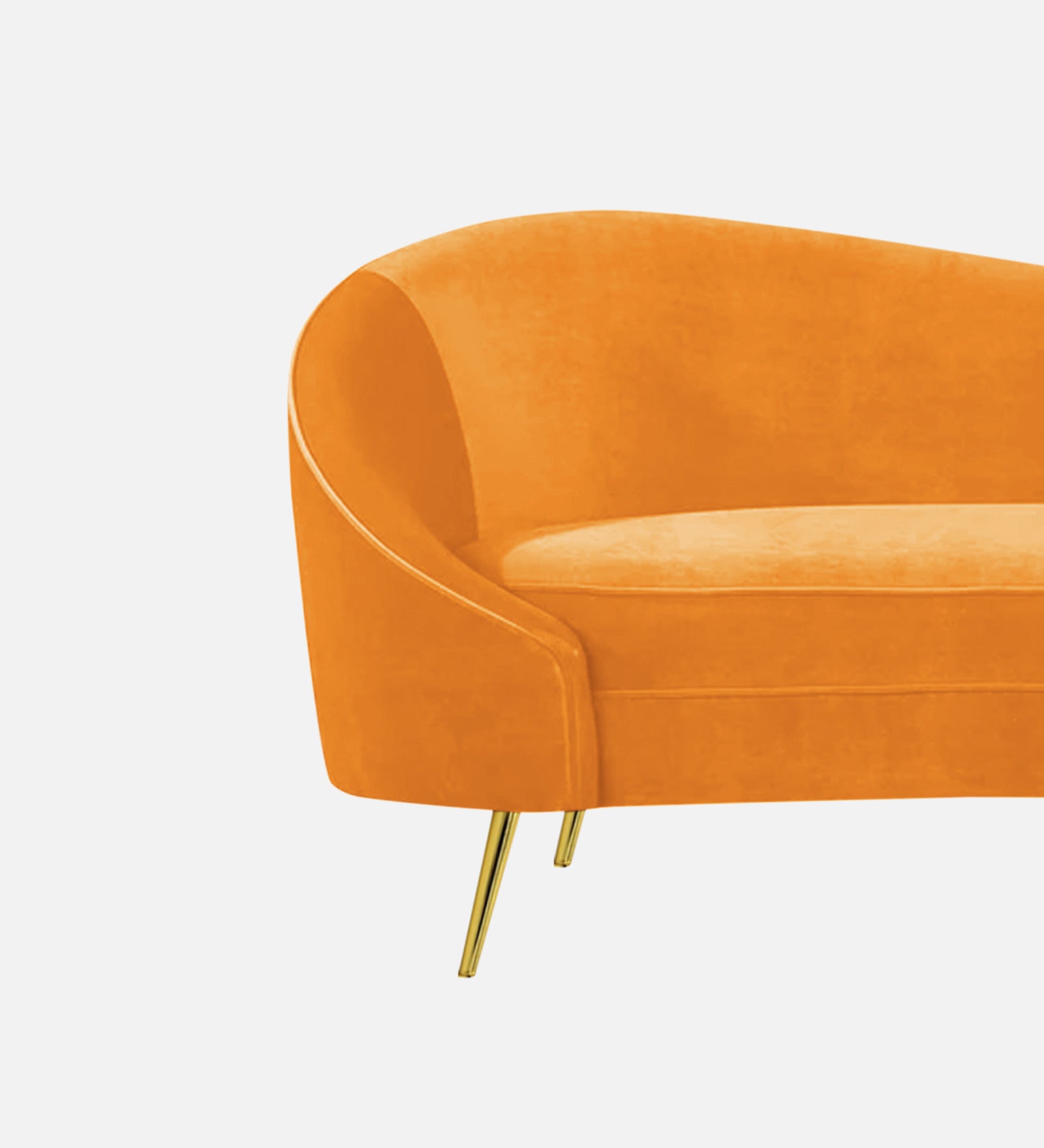 Cely Velvet RHS Chaise Lounger In Tangerine Orange Colour - Febonic Living