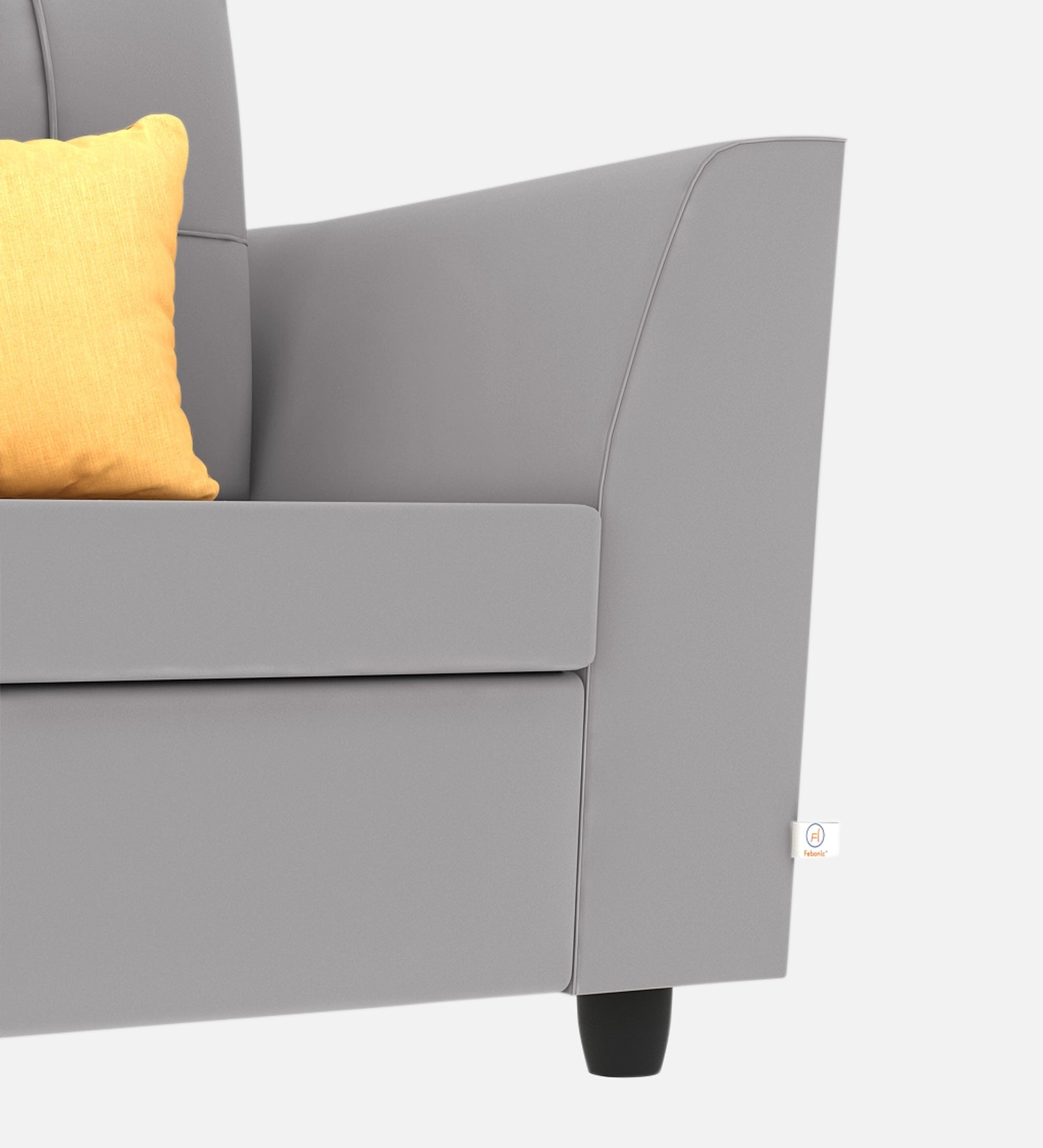 Nestin Velvet 1 Seater Sofa in Concrete Grey Colour
