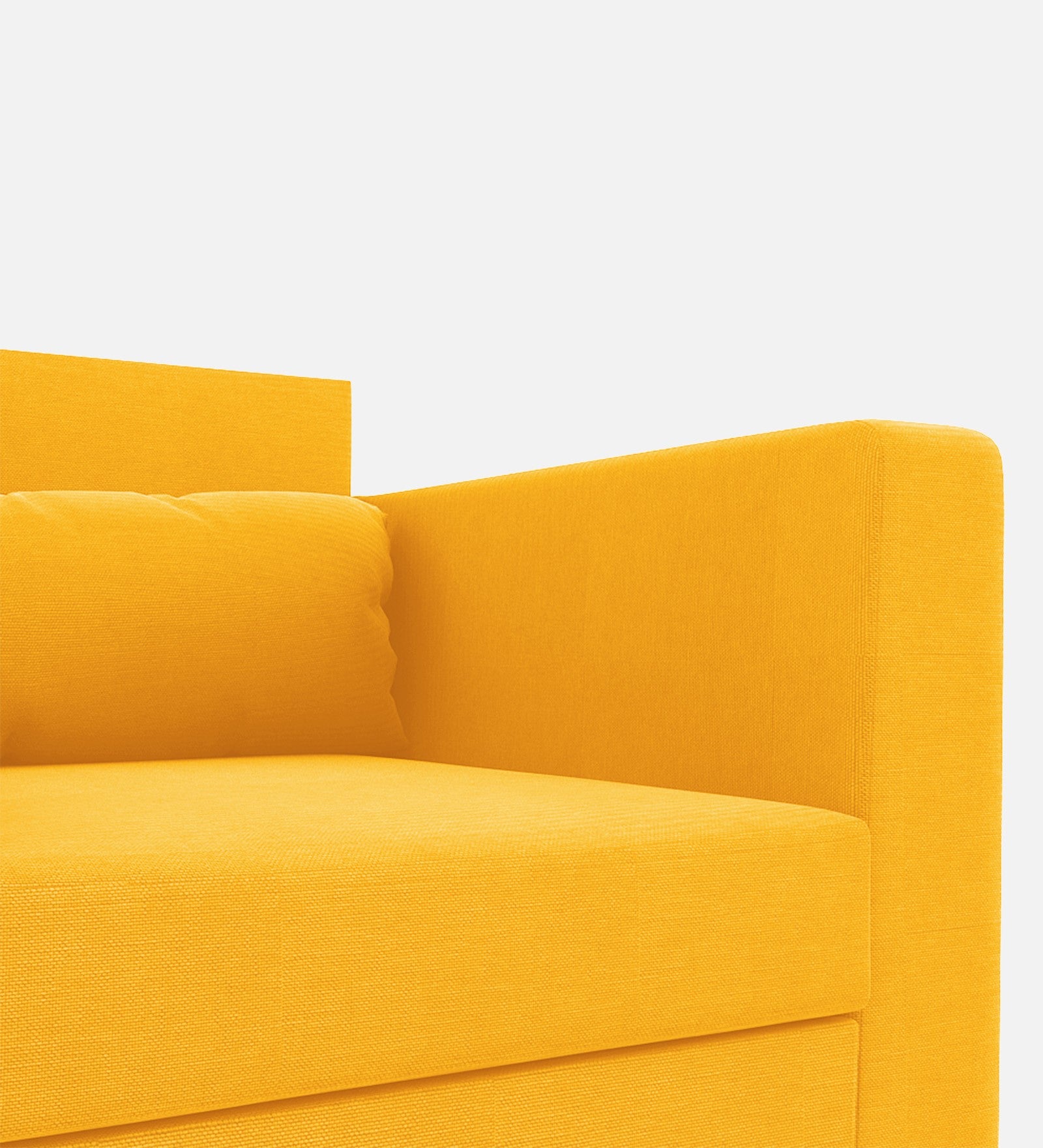 Nipul Fabric 1 Seater Sofa In Bold Yellow Colour