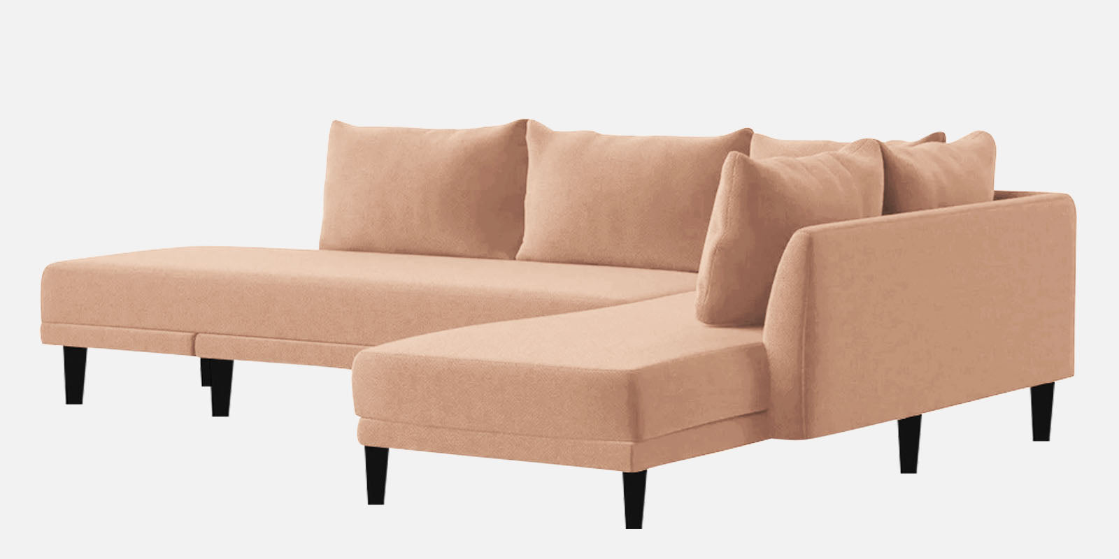 Ira Fabric LHS 6 Seater Convertible Sofa Cum Bed In Cosmic Beige Colour - Febonic Living