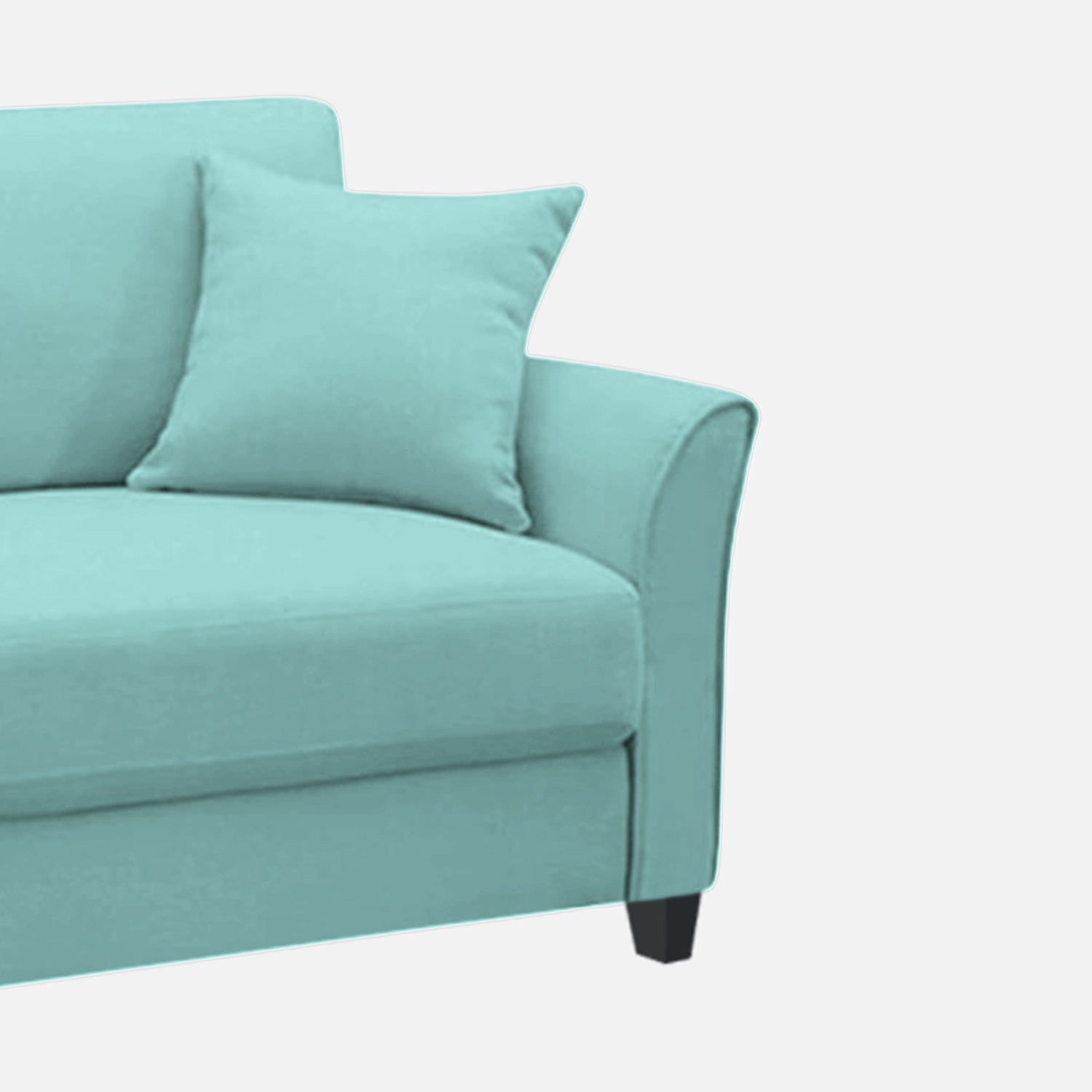 Daroo Velvet 1 Seater Sofa In Barmunda Aqua Colour - Febonic Living