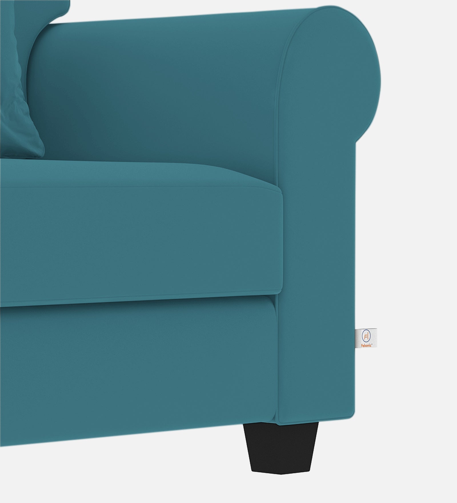 Numonk Velvet 1 Seater Sofa In Aqua Blue Colour - Febonic Living