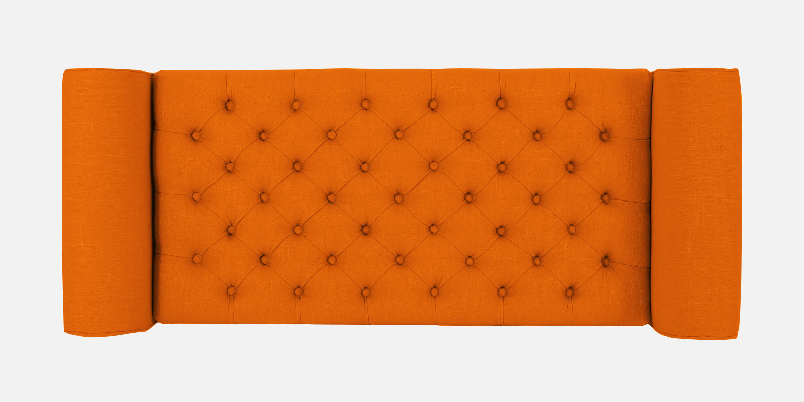 Nowia Fabric 2 Seater Recamier In Vivid Orange Colour With Storage - Febonic Living