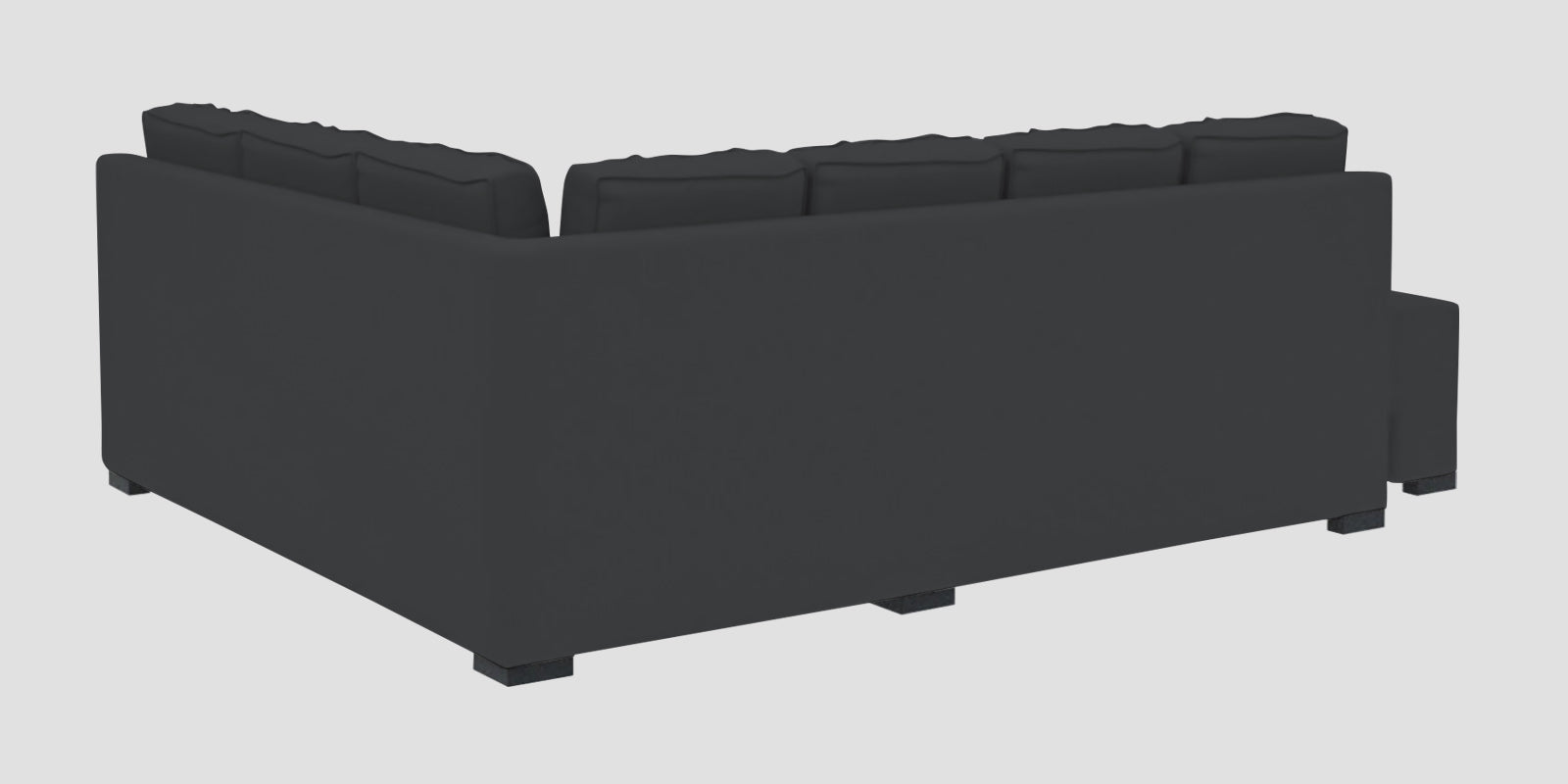 Corby Velvet RHS 6 Seater Convertible Sofa Cum Bed In Davy Grey Colour - Febonic Living