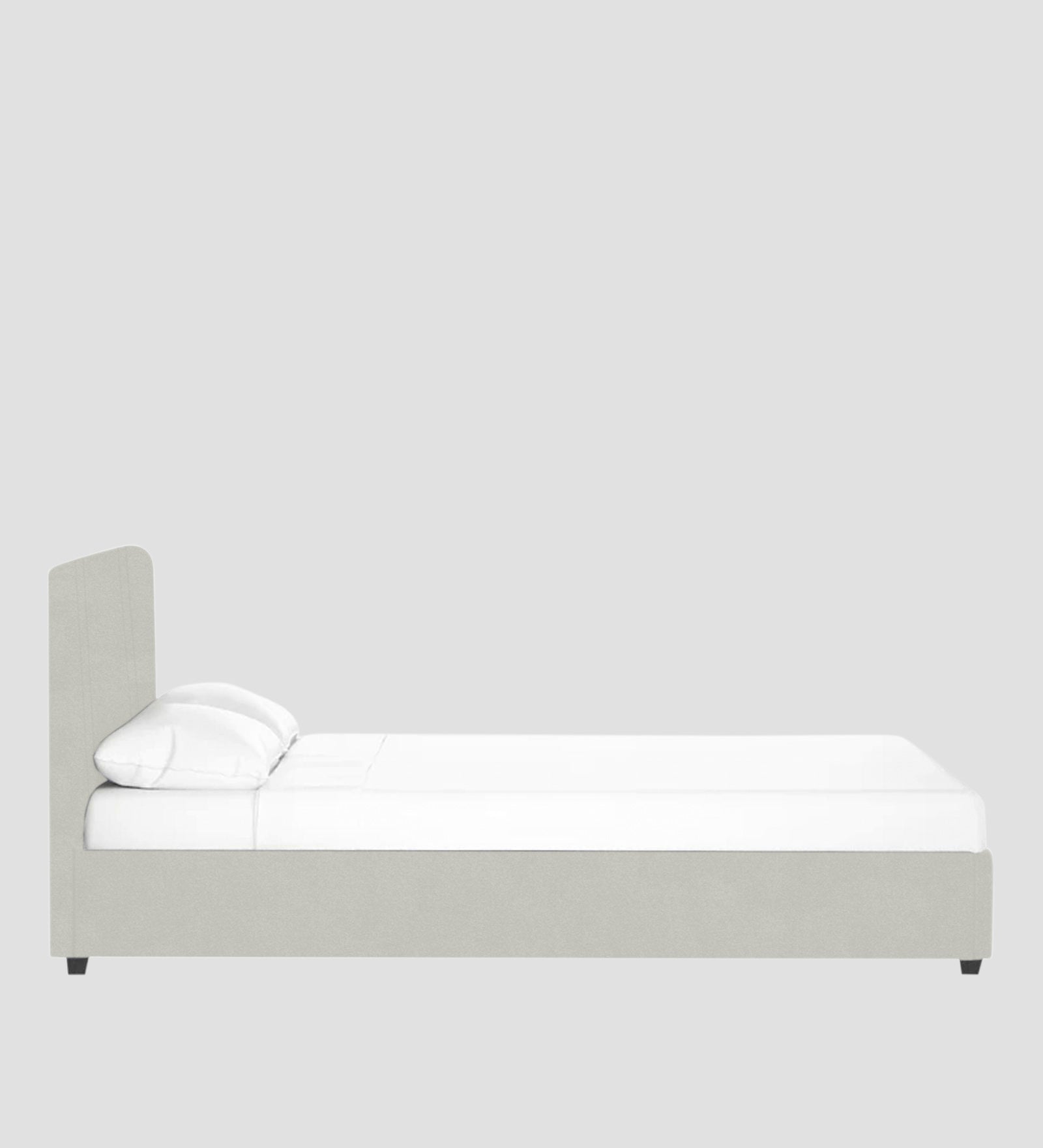 Asyra Velvet Queen Size Bed in Bone Grey Colour With Box Storage - Febonic Living