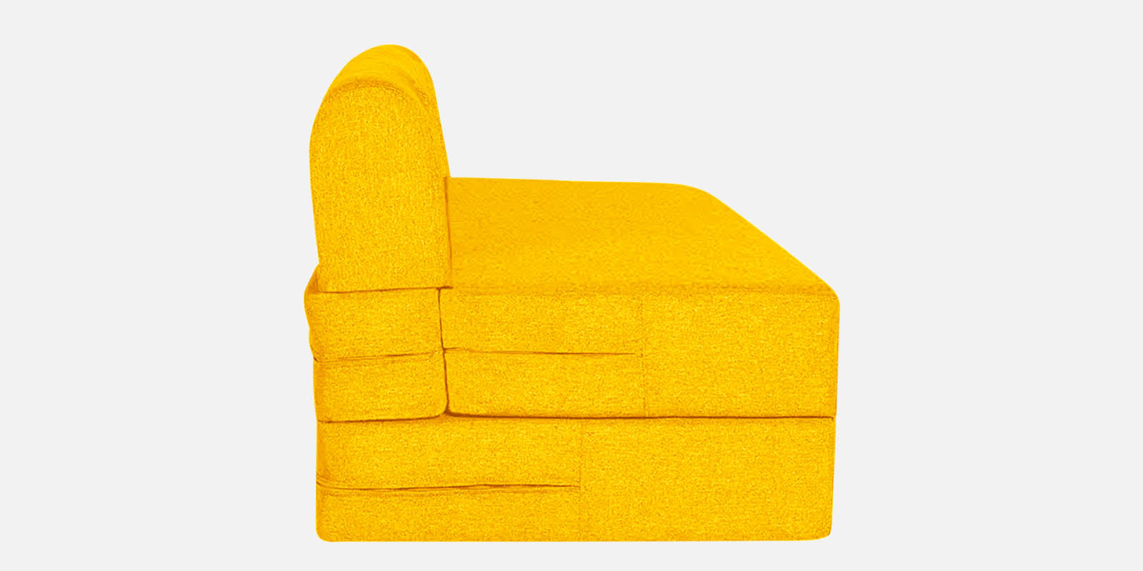 Fleepy Fabric 3 Seater Futon Sofa Cum Bed in Bold Yellow Colour