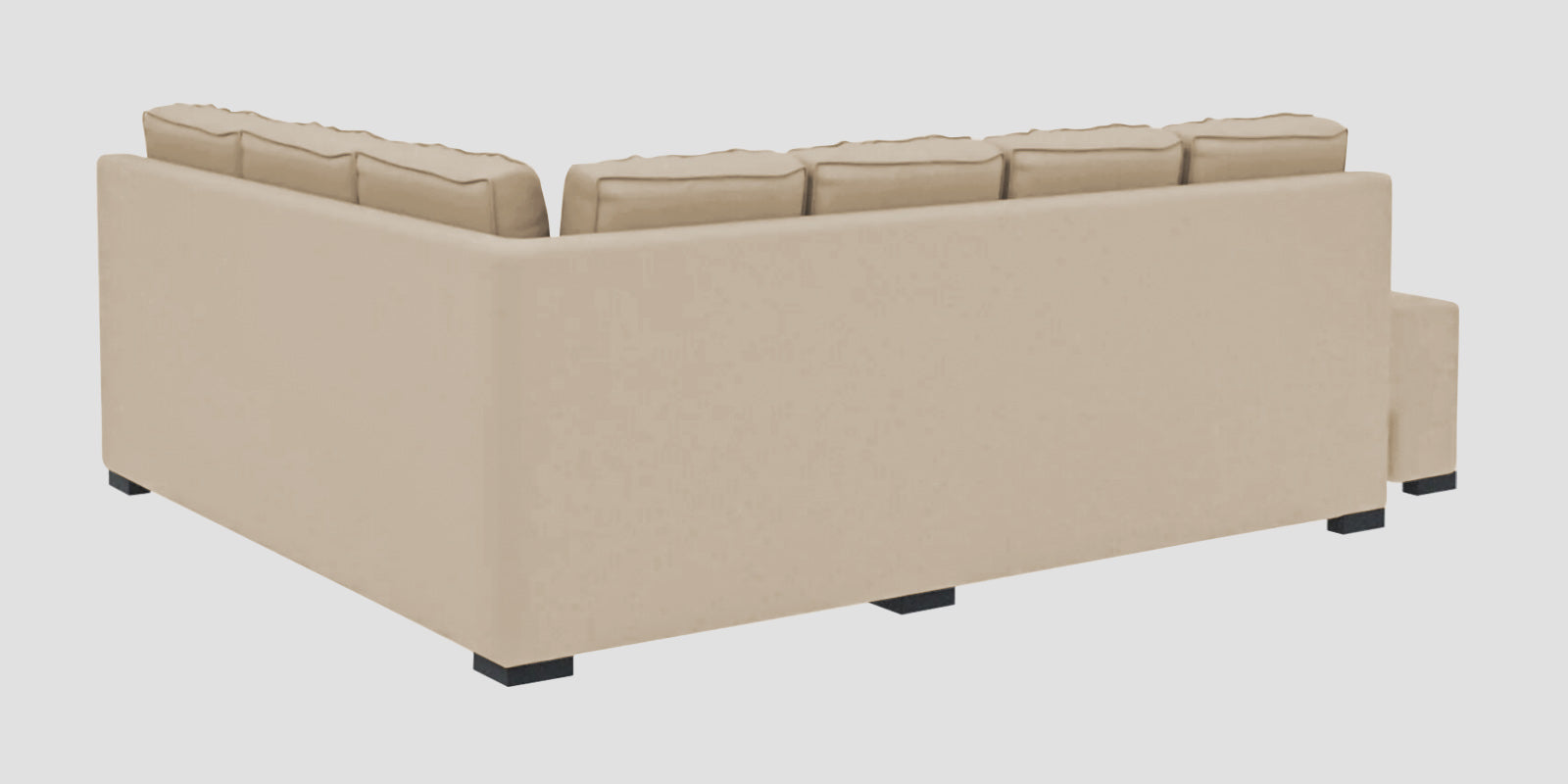Corby Velvet RHS 6 Seater Convertible Sofa Cum Bed In Cream Beige Colour - Febonic Living