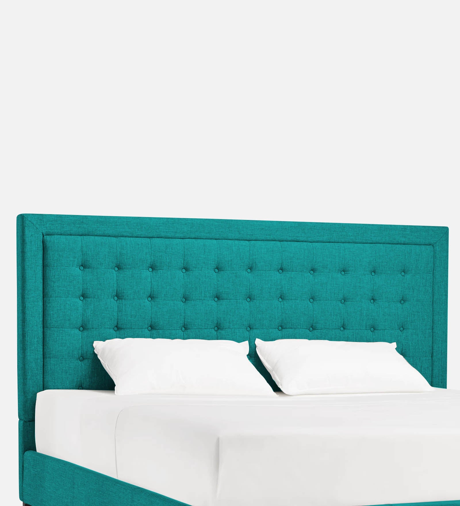 Kaster Fabric King Size Bed In Sea Green Colour - Febonic Living