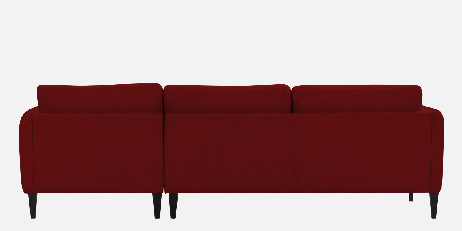 Piku Fabric LHS Sectional Sofa (3+Lounger) In Blood Maroon Colour - Febonic Living