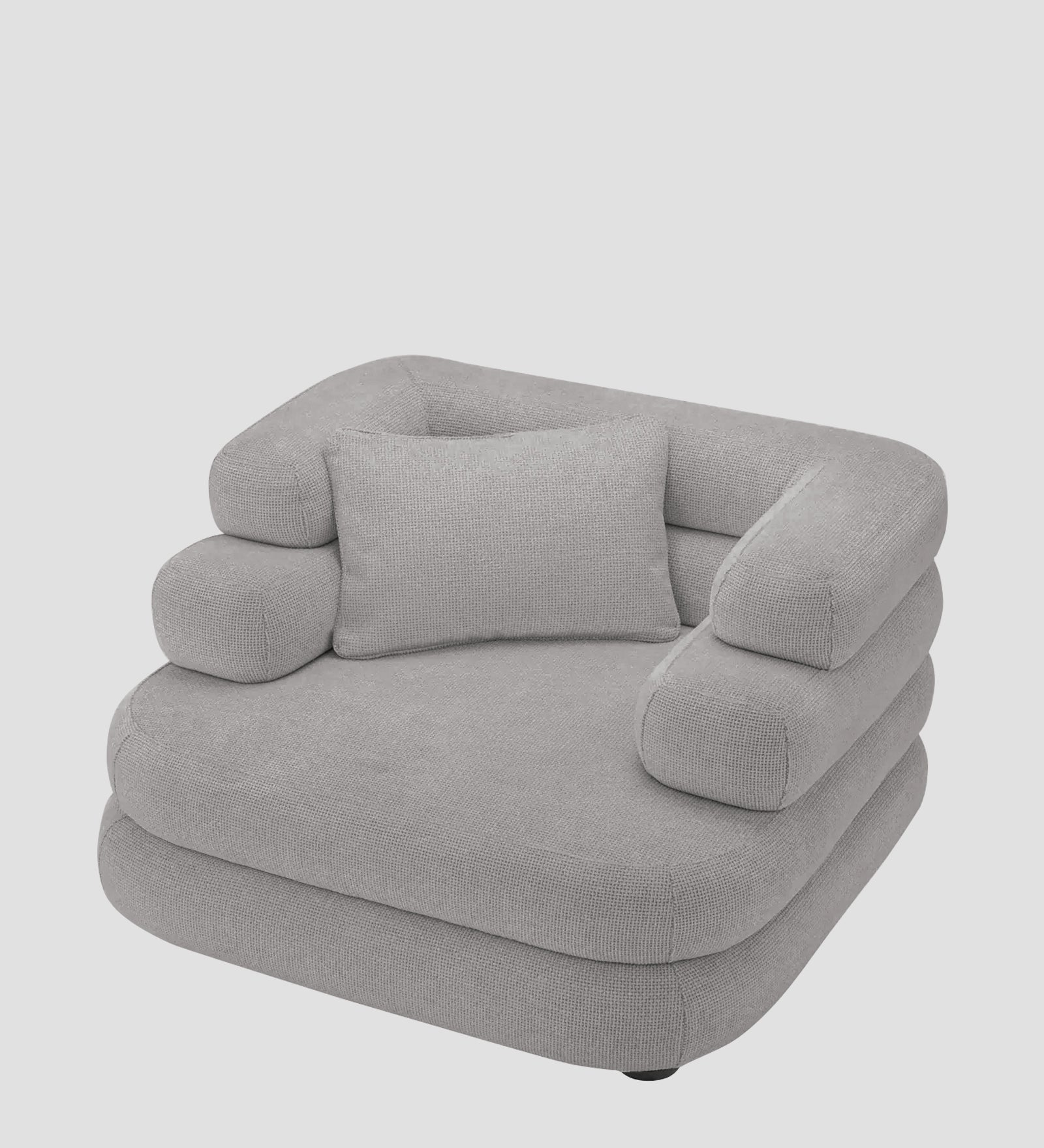 Wener Fabric 1 Seater Sofa In Silver Grey Colour - Febonic Living