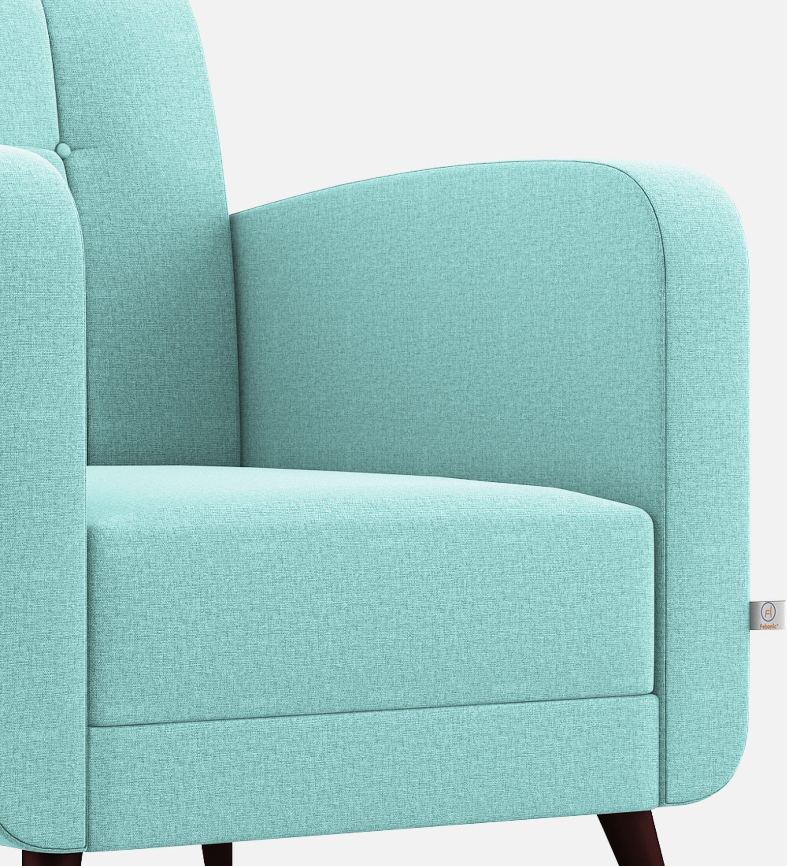 Wiki Velvet 1 Seater Sofa In Barmunda Aqua Colour - Febonic Living