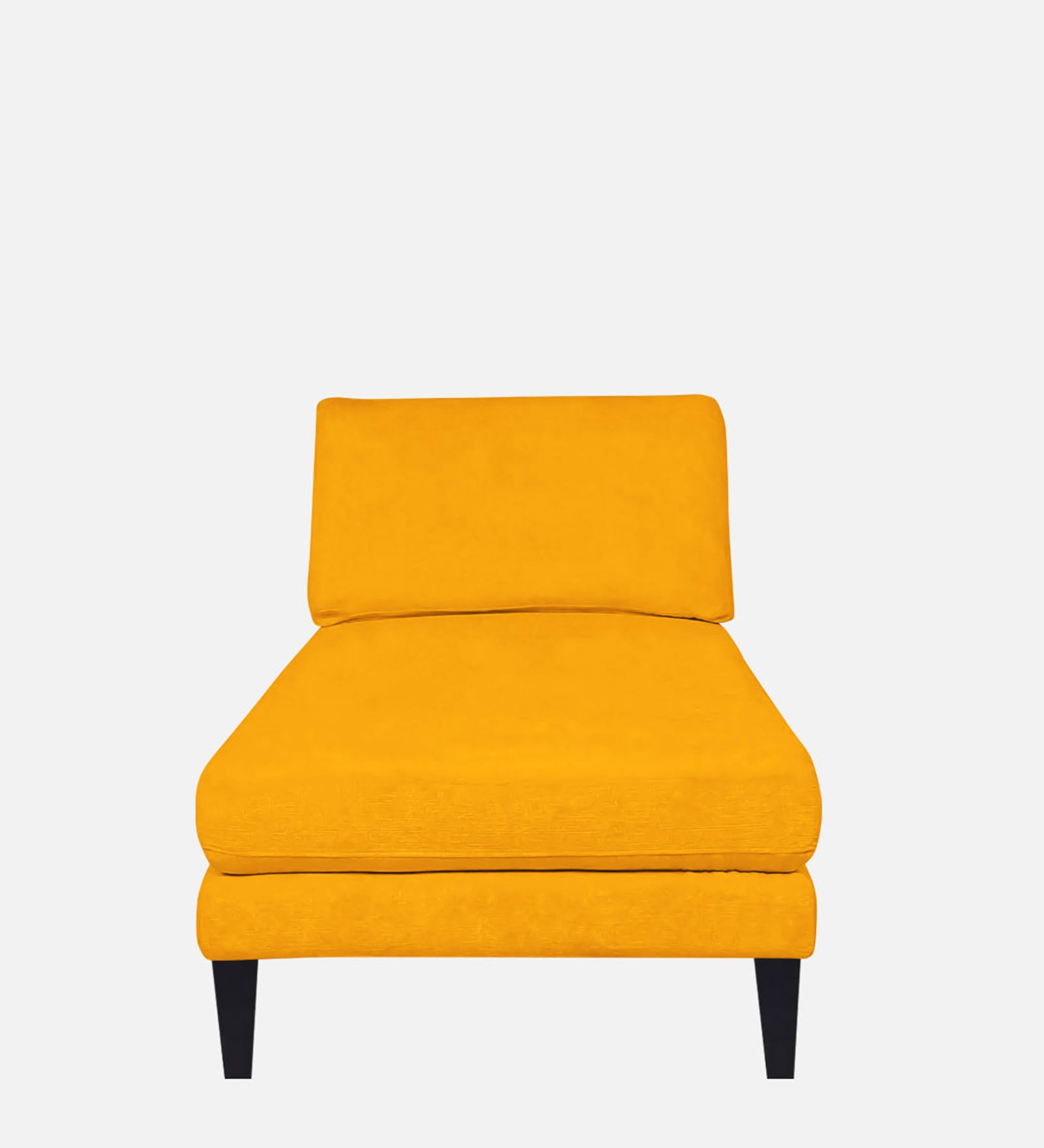Nadia Fabric Armless Chaise Lounger In Bold Yellow Colour - Febonic Living