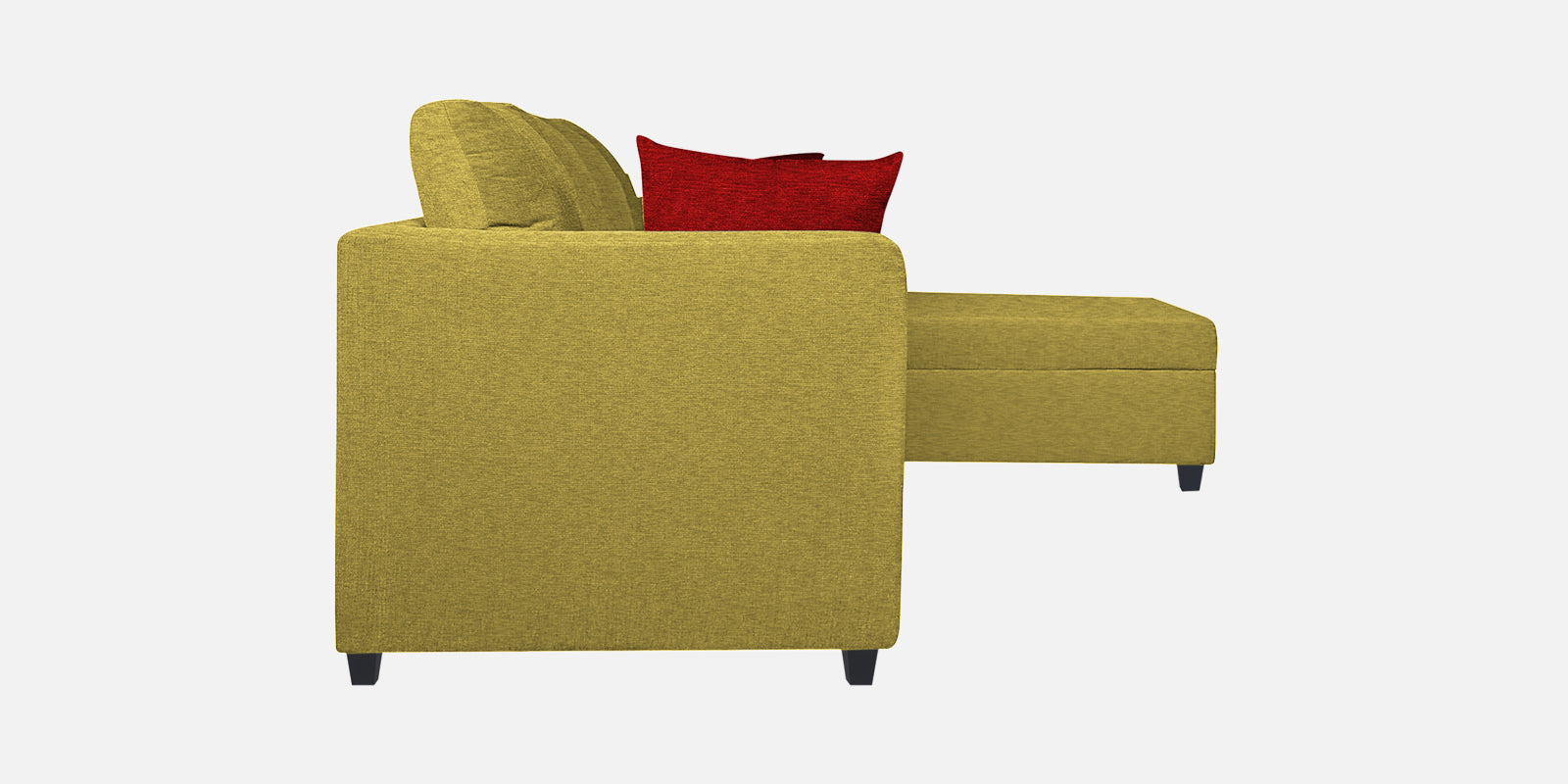 Nebula Fabric RHS Sectional Sofa (3+Lounger) In Parrot Green Colour - Febonic Living
