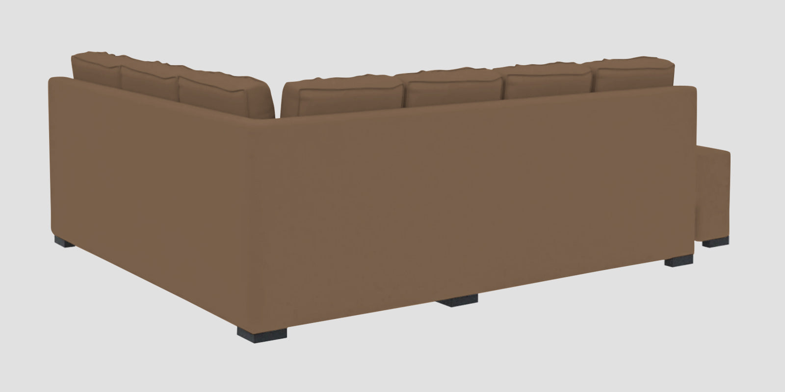 Corby Velvet RHS 6 Seater Convertible Sofa Cum Bed In Mocha Mouse Colour - Febonic Living