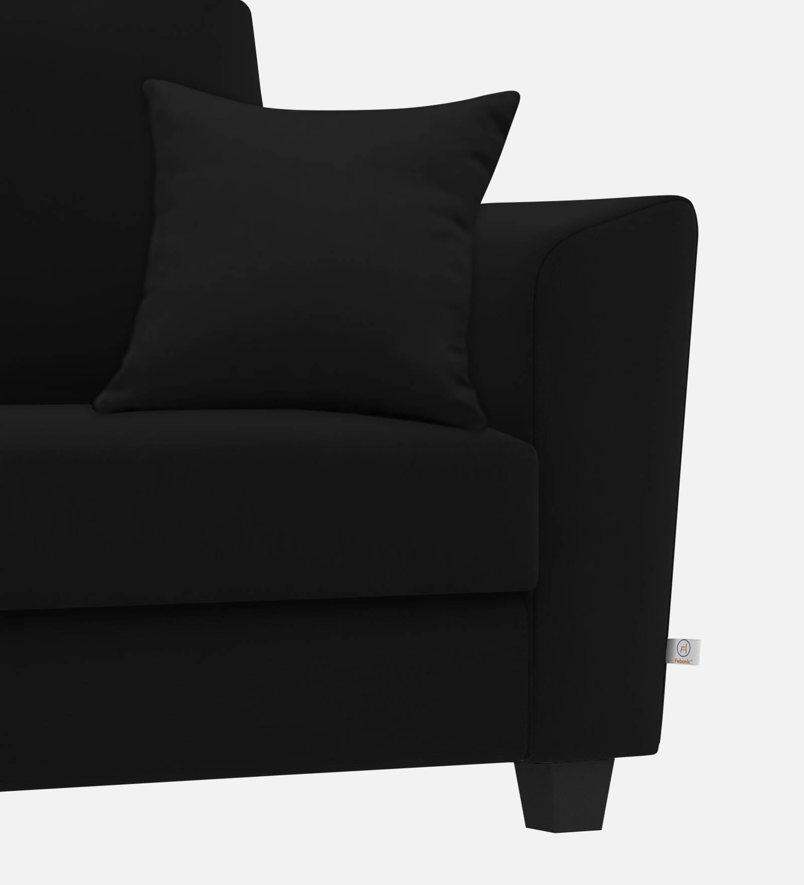 Daku Fabric 1 Seater Sofa in Zed Black Colour