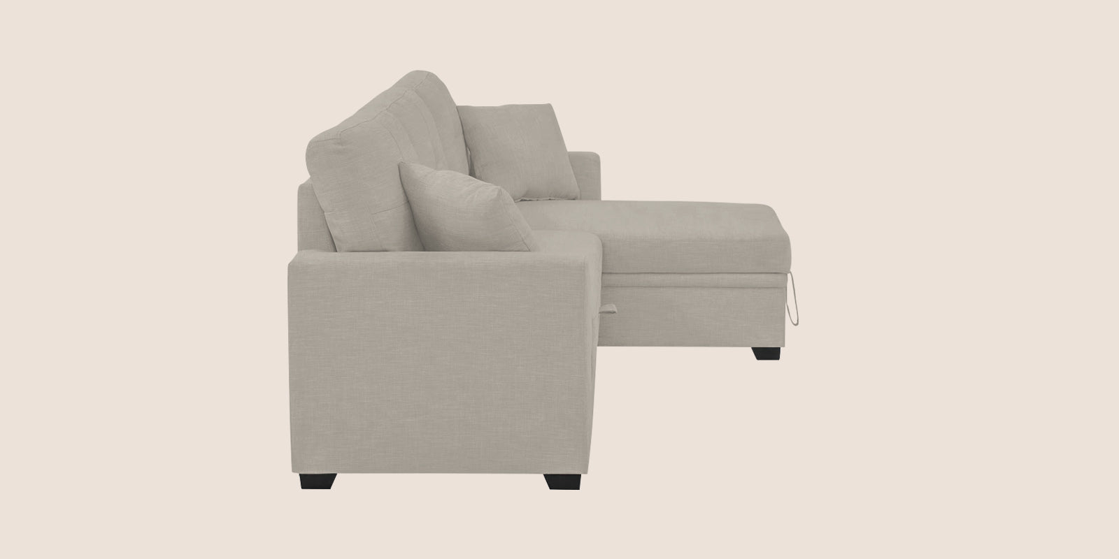 Jody Fabric 3 Seater Pull Out Sofa Cum Bed In Ash Grey Colour With Storage - Febonic Living