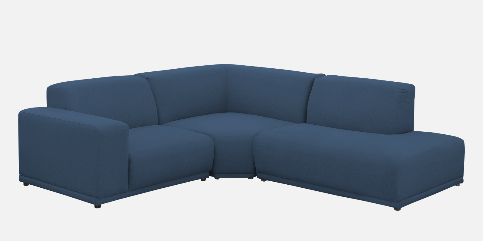 Adam Fabric RHS Sectional Sofa (3+Ottoman Lounger) In Light Blue Colour - Febonic Living