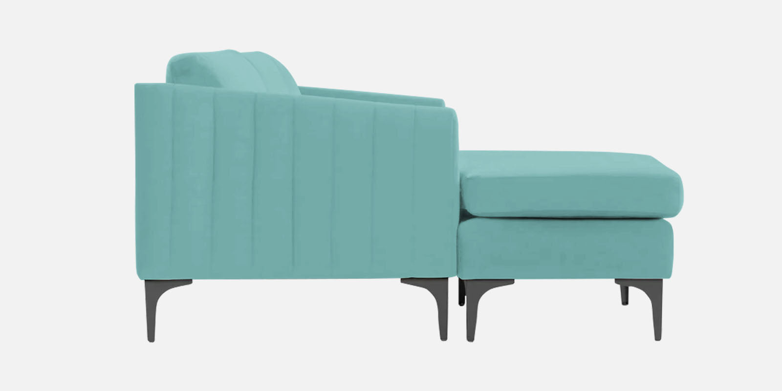 Haru Fabric LHS Sectional Sofa (2+Lounger) In Barmunda Aqua Colour - Febonic Living