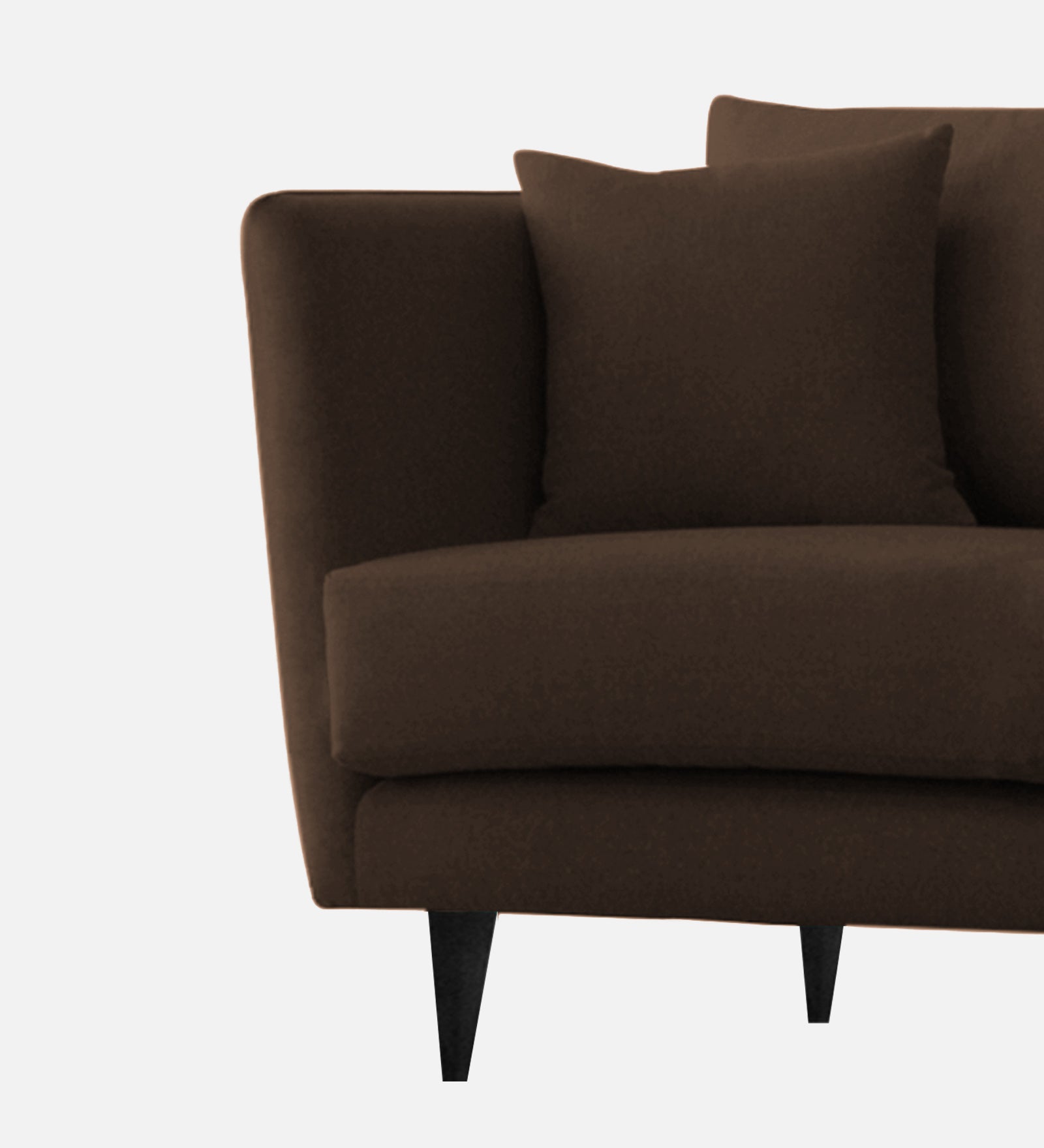 Norway Velvet 1 Seater Sofa In Chocolate Brown Colour - Febonic Living