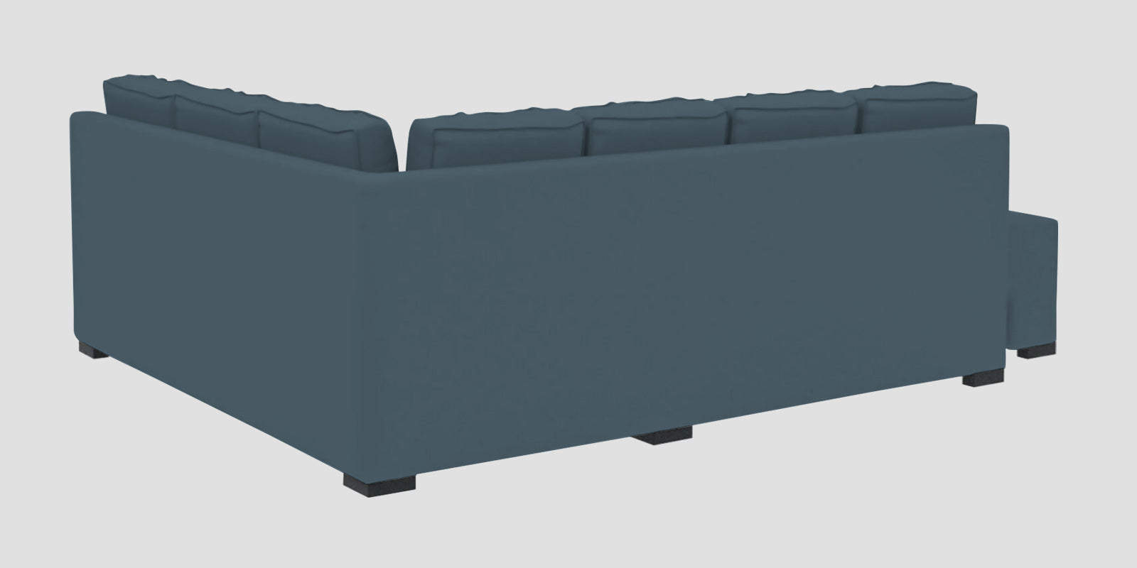 Corby Velvet RHS 6 Seater Convertible Sofa Cum Bed In Oxford Blue Colour - Febonic Living