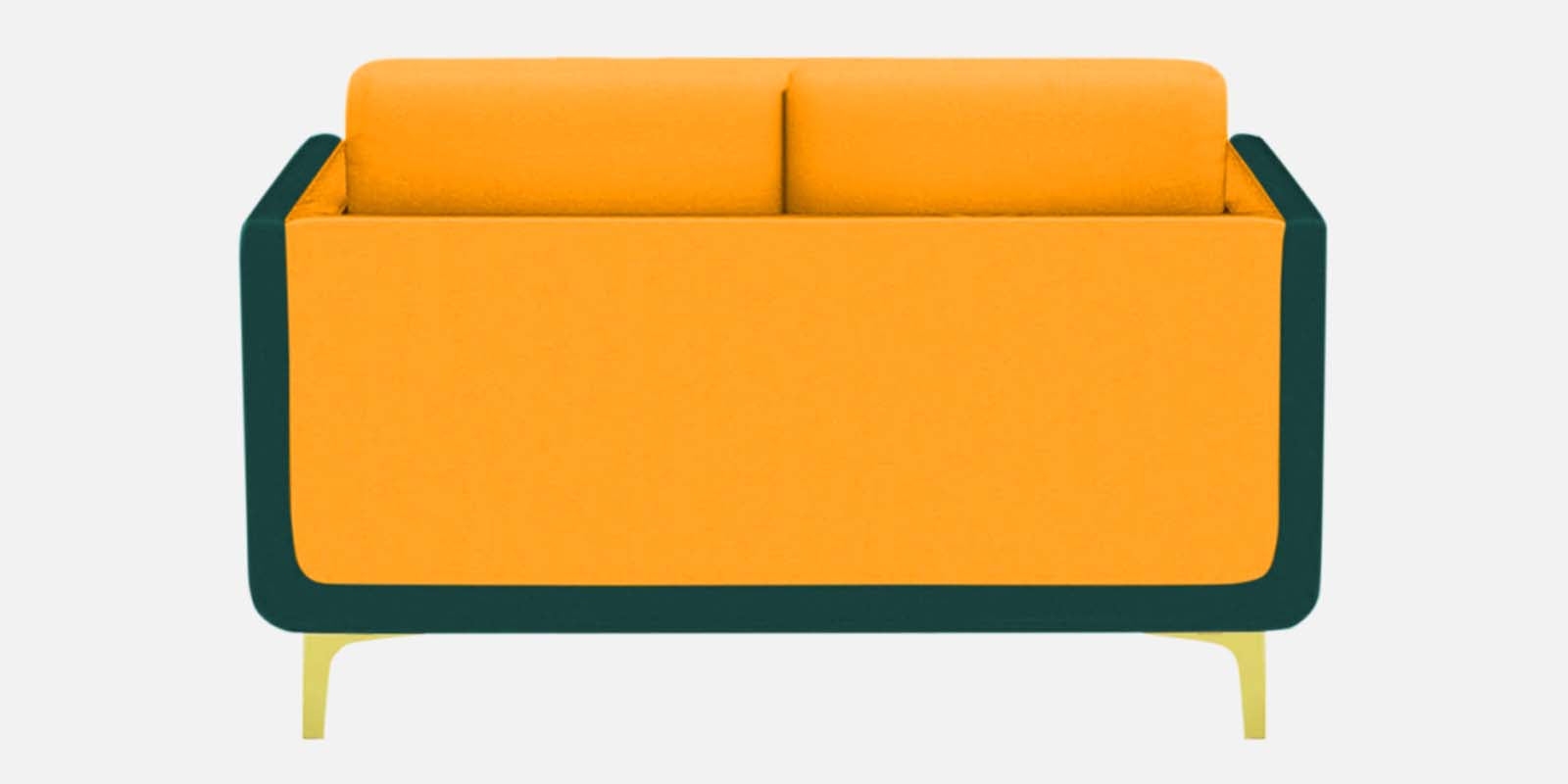 Visky Velvet 2 Seater Sofa In Saffron Yellow And Amazon Green Colour - Febonic Living