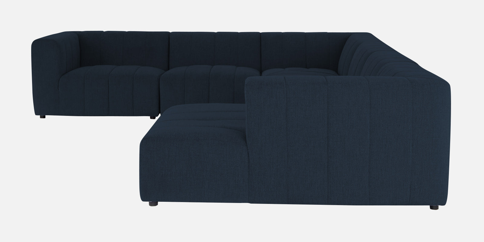 Damo Fabric LHS 8 Seater Corner Sofa In Denim Blue Colour - Febonic Living