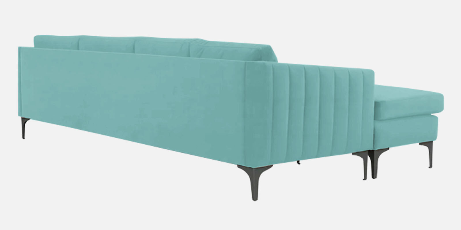 Haru Fabric RHS Sectional Sofa (3+Lounger) In Barmunda Aqua Colour - Febonic Living