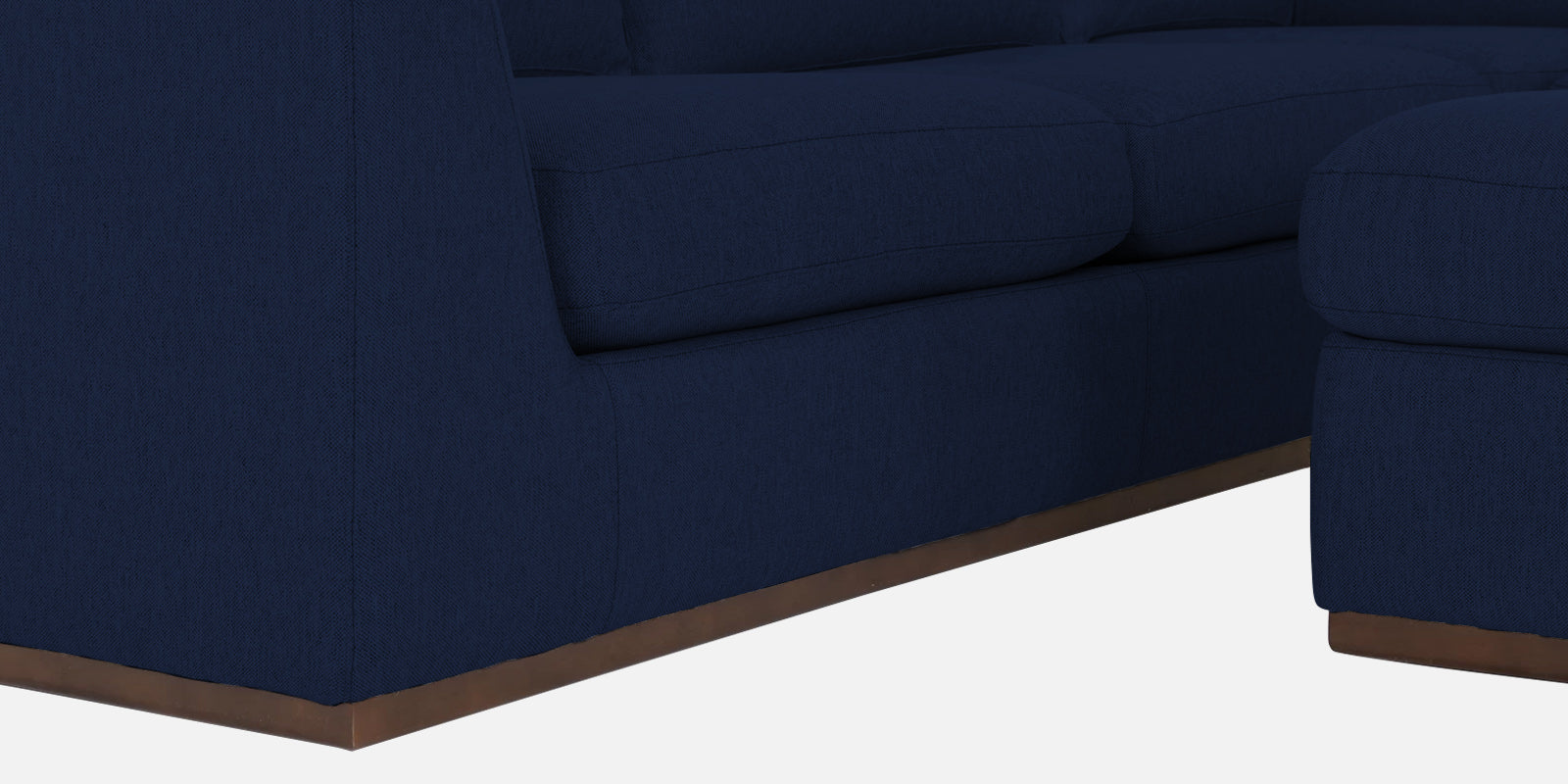 Freedom Velvet 6 Seater RHS Corner Sofa In Indigo Blue Colour With Ottoman - Febonic Living