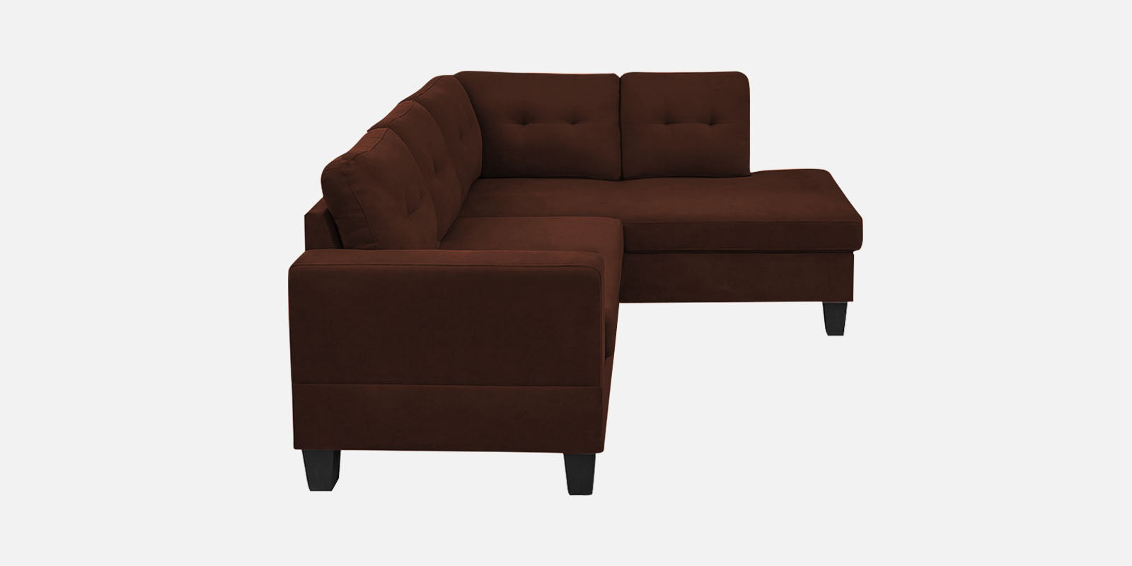 Thomas Fabric LHS Sectional Sofa (2+Lounger) In Coffee Brown Colour - Febonic Living
