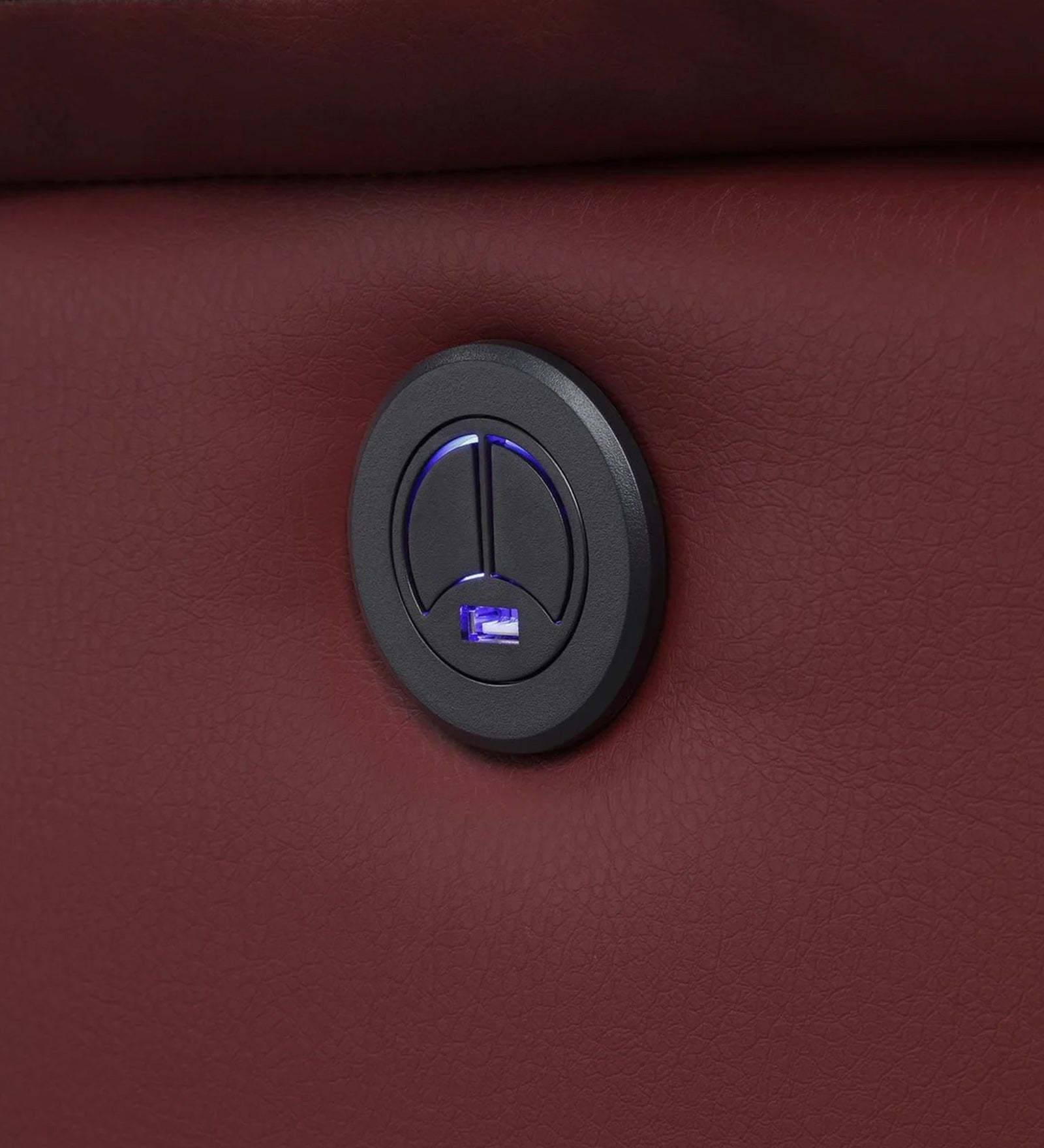 Santo Leatherette 1 Seater Motorized Recliner In Red Maroon Leather Finish - Febonic Living