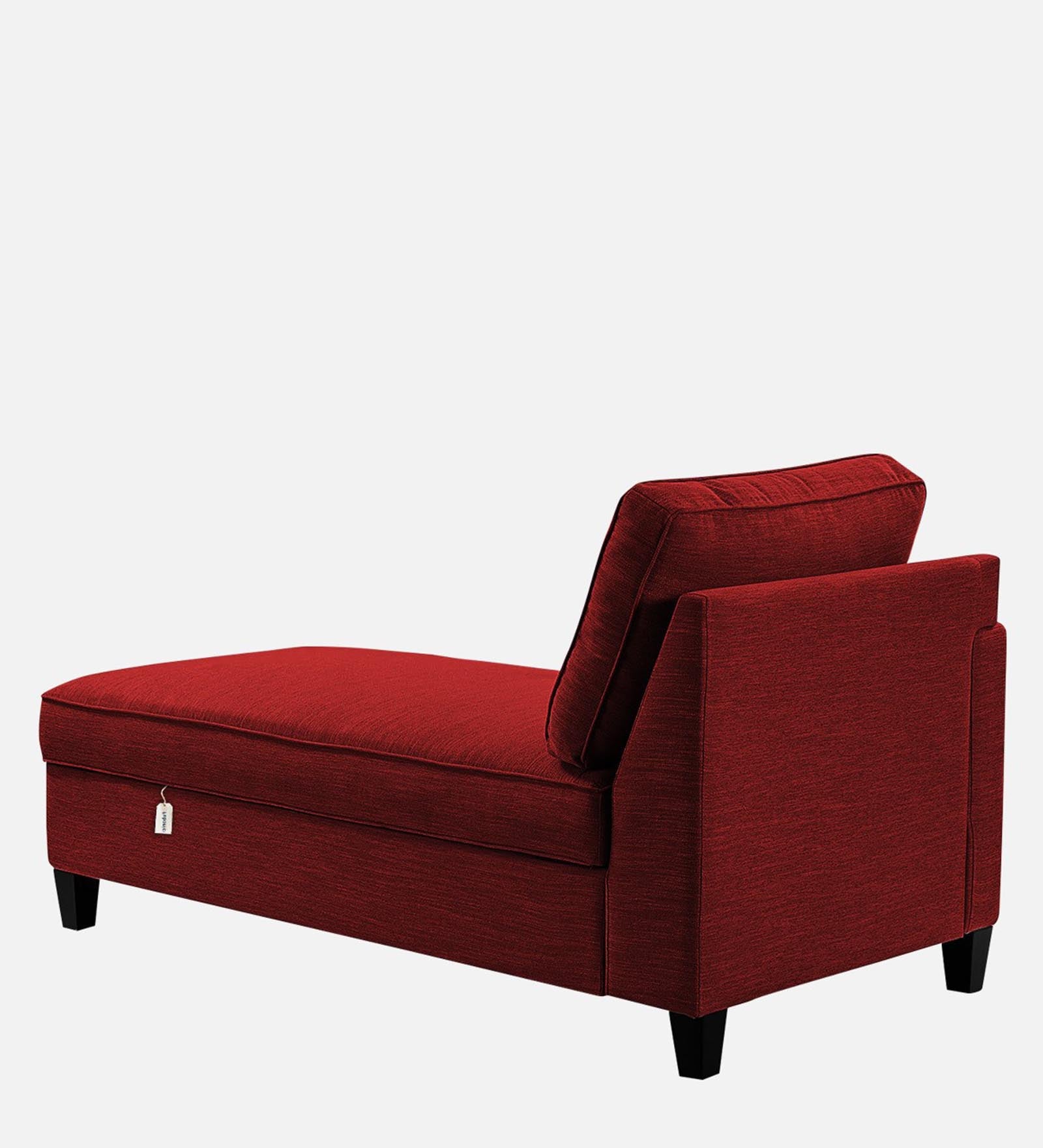 Royee Fabric LHS Chaise Lounger In Blood Maroon Colour With Storage - Febonic Living