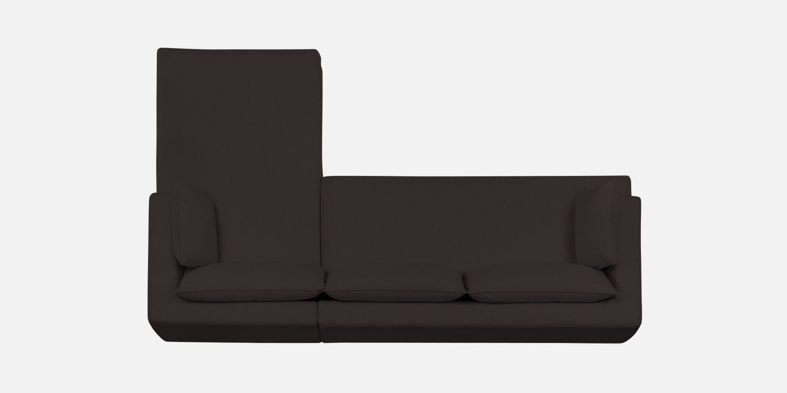 Ziggy Fabric RHS Sectional Sofa (3+Lounger) In Pebble Brown Colour - Febonic Living