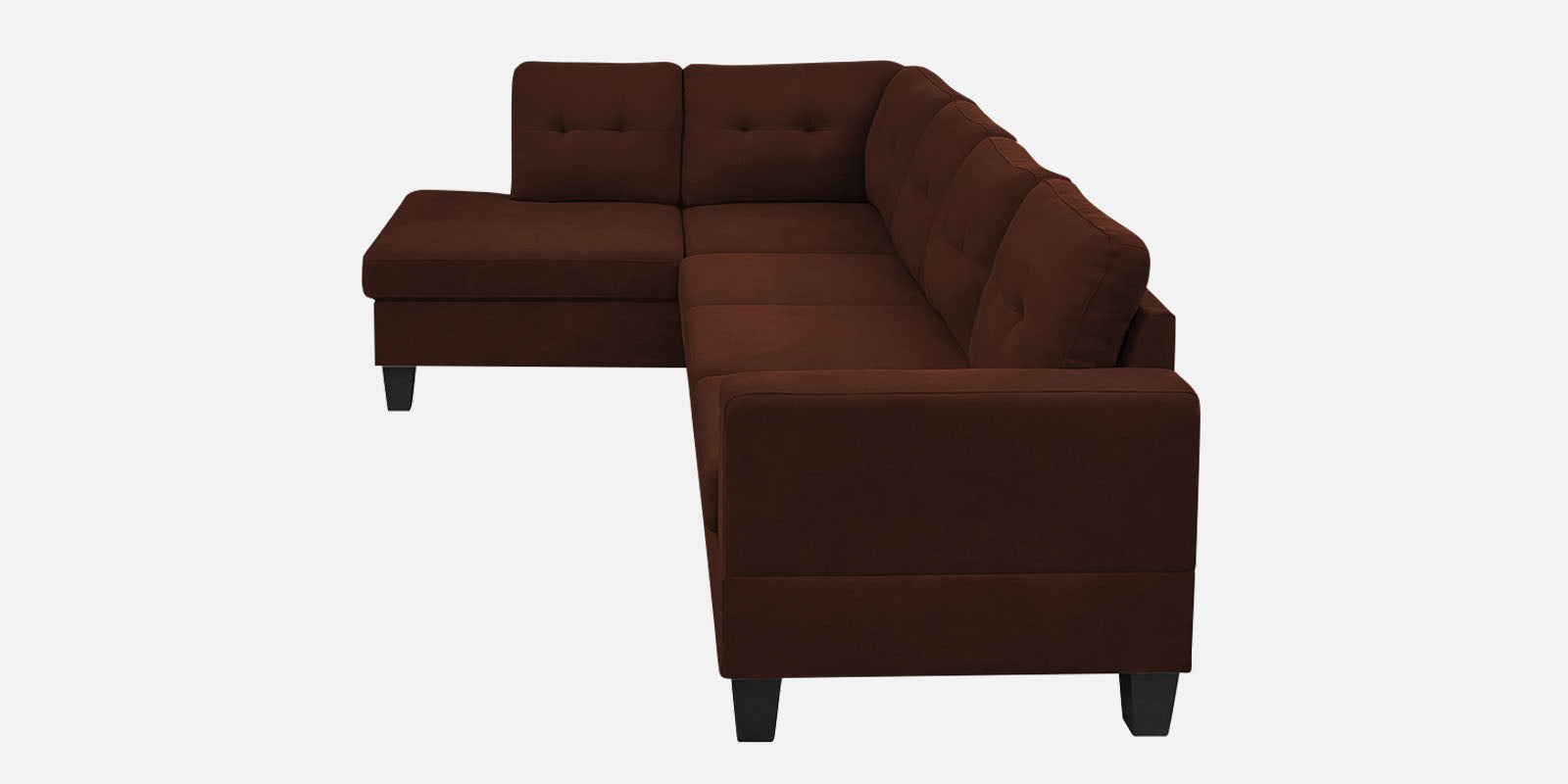Thomas Fabric RHS Sectional Sofa (3+Lounger) In Coffee Brown Colour - Febonic Living