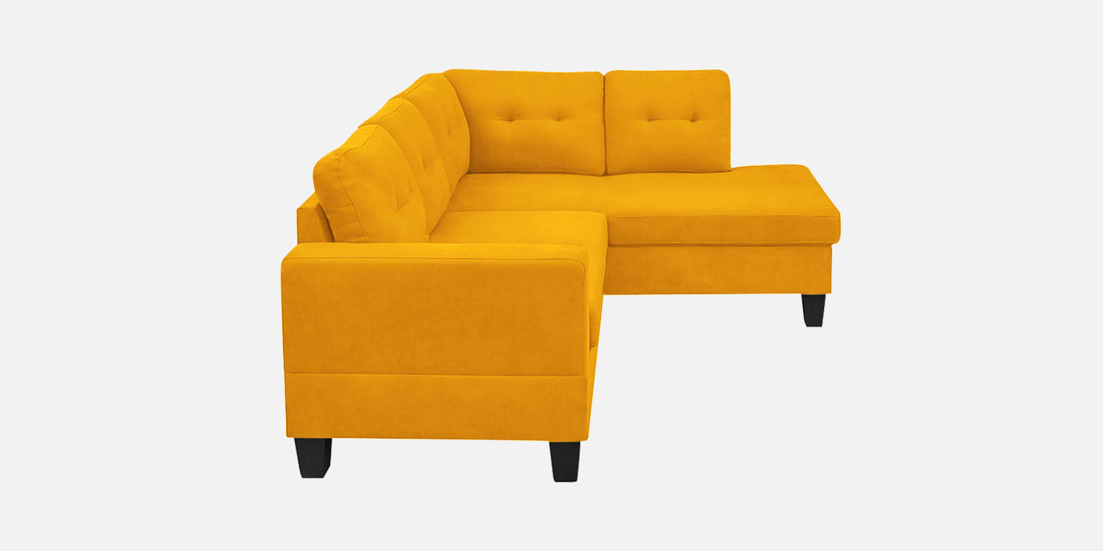 Thomas Fabric LHS Sectional Sofa (2+Lounger) In Bold Yellow Colour - Febonic Living