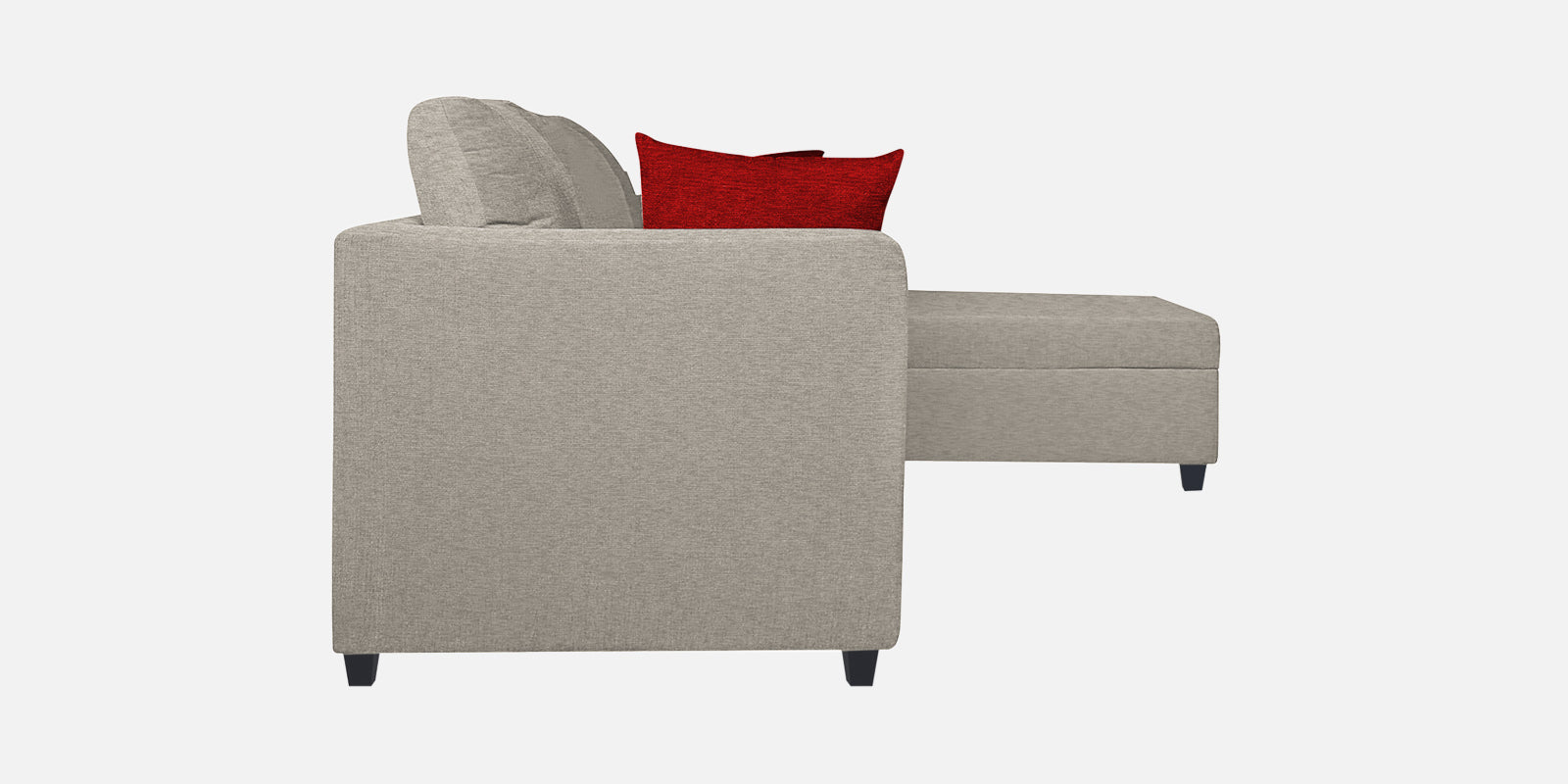 Nebula Fabric LHS Sectional Sofa (2+Lounger) In Ash Grey Colour - Febonic Living