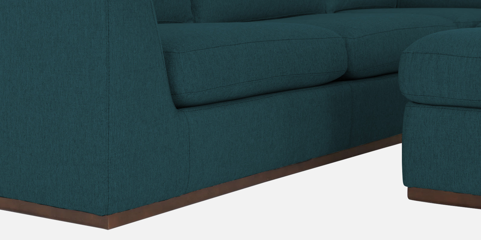 Freedom Velvet 6 Seater RHS Corner Sofa In Arabian Green Colour With Ottoman - Febonic Living