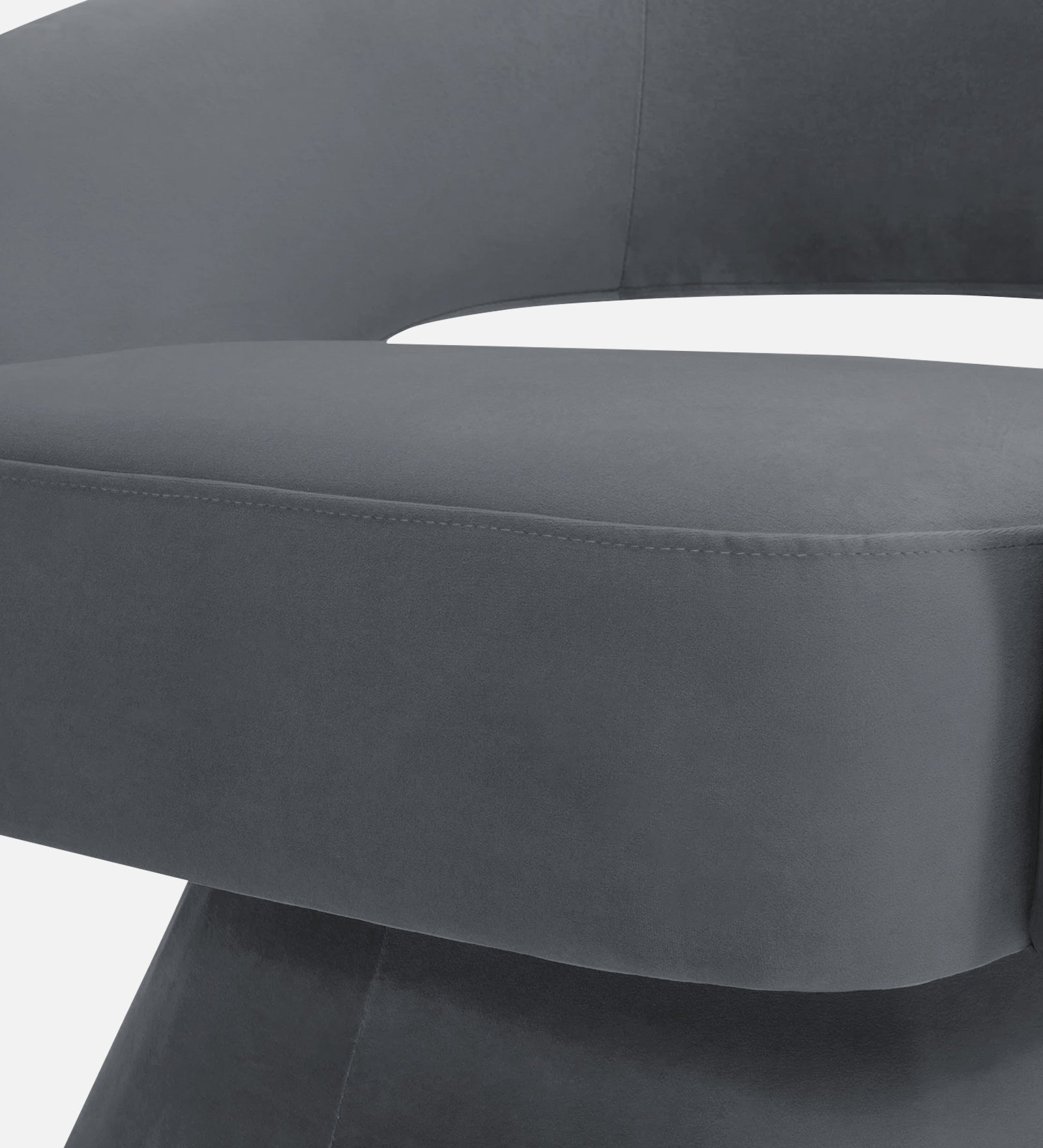 Pendra Velvet Swivel Chair In Pubble Grey Colour - Febonic Living