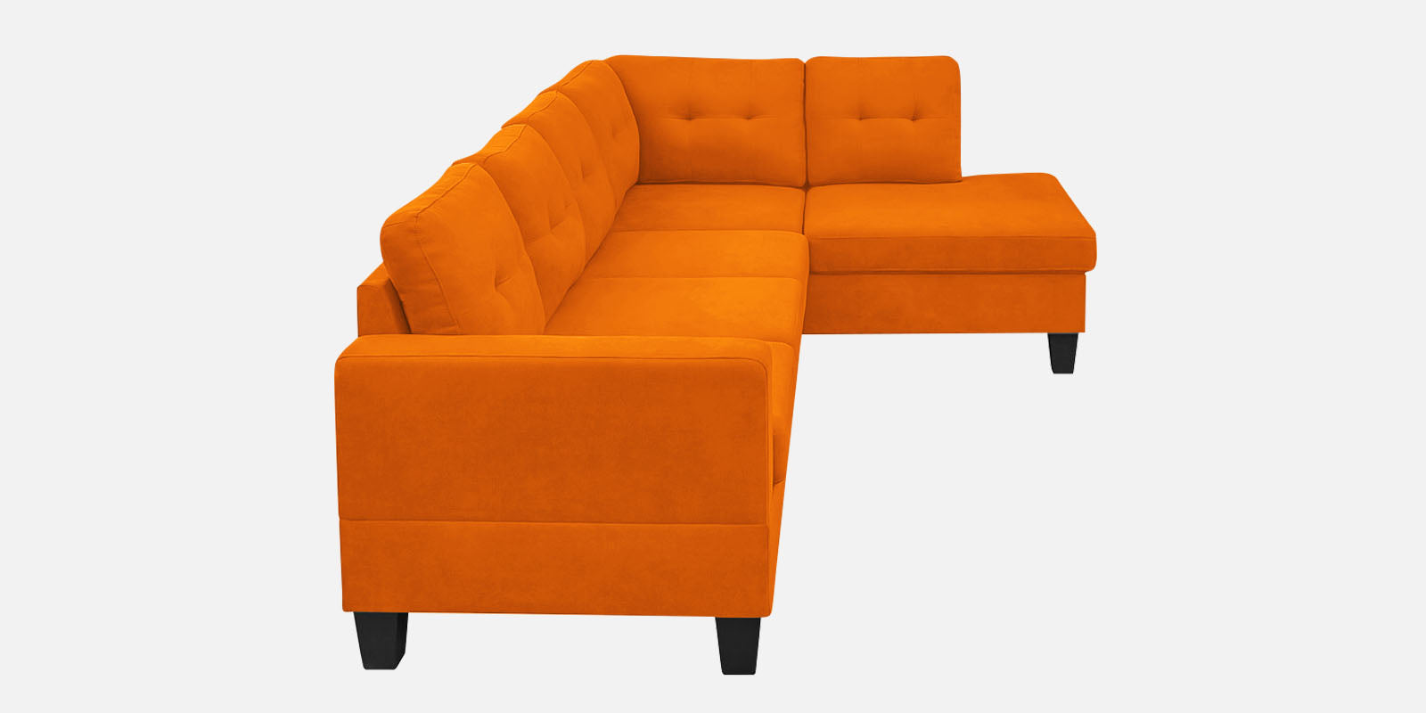 Thomas Fabric LHS Sectional Sofa (3+Lounger) In Vivid Orange Colour - Febonic Living