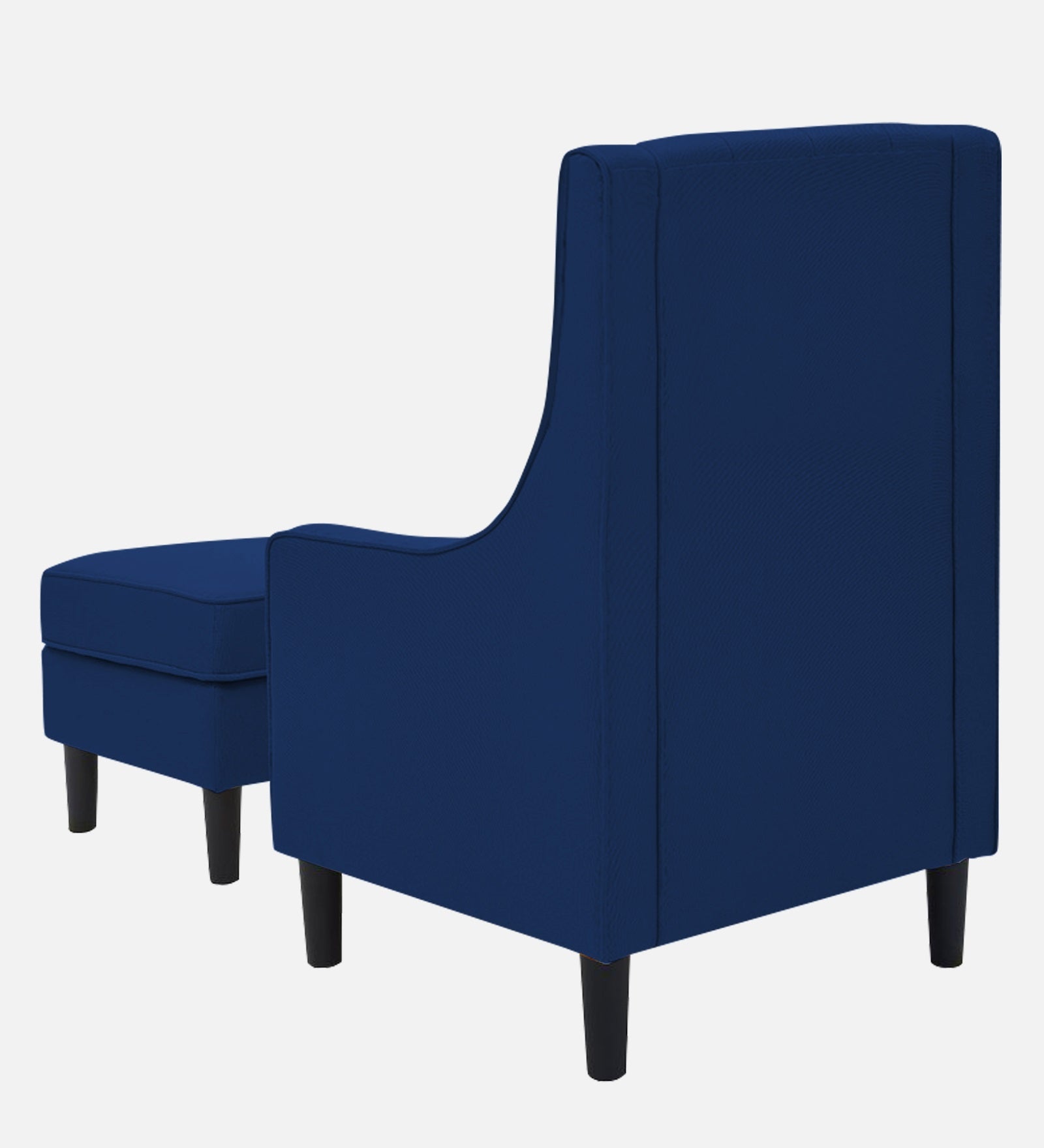 Sona Fabric Barrel Chair With Ottoman In Royal Blue Colour - Febonic Living