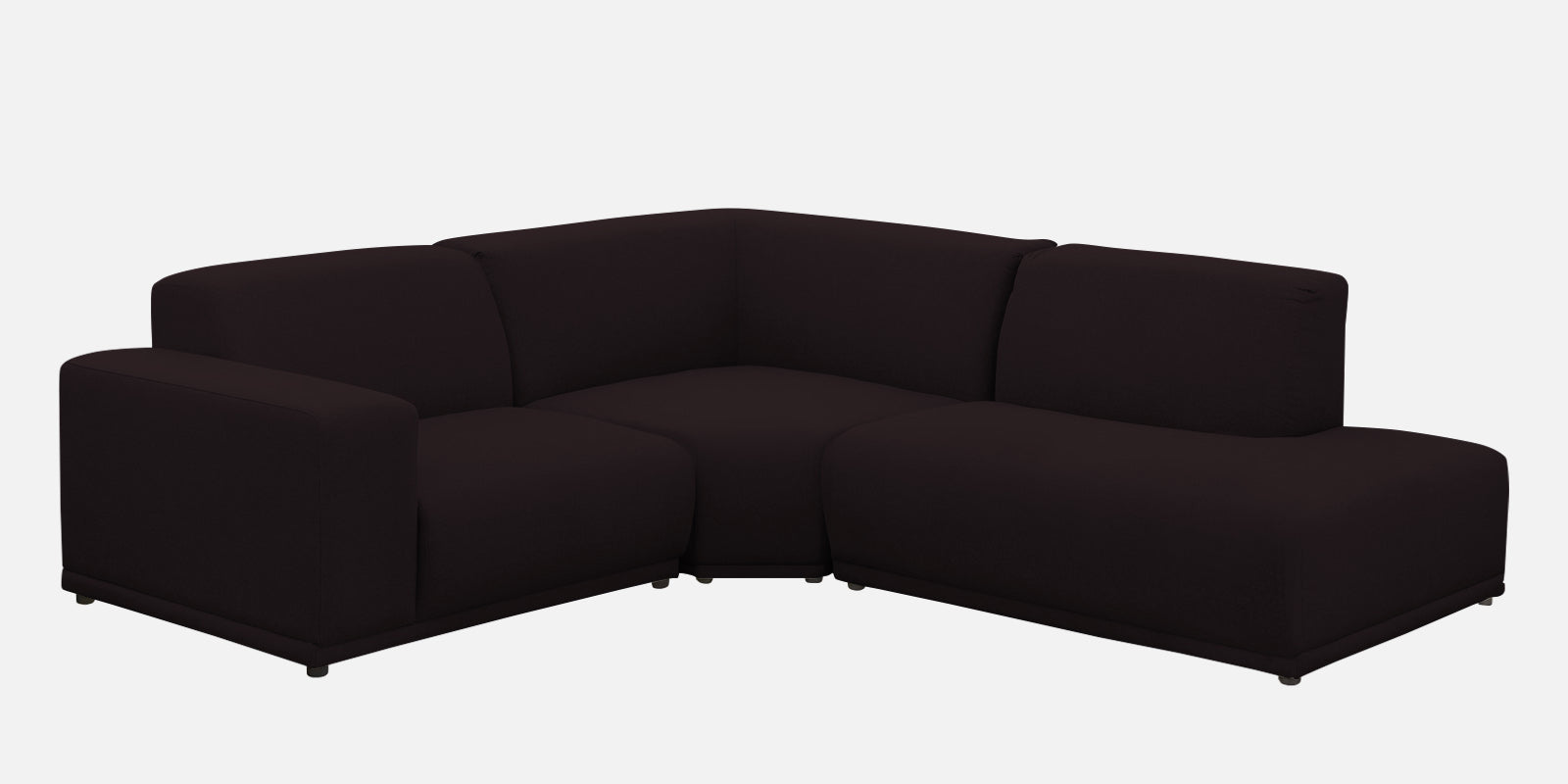 Adam Fabric RHS Sectional Sofa (3+Ottoman Lounger) In Cara Brown Colour - Febonic Living