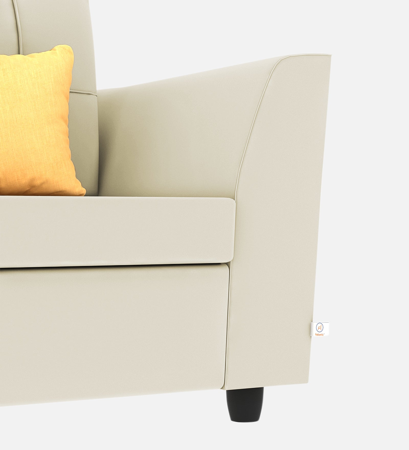 Nestin Velvet 1 Seater Sofa In Warm White Colour - Febonic Living